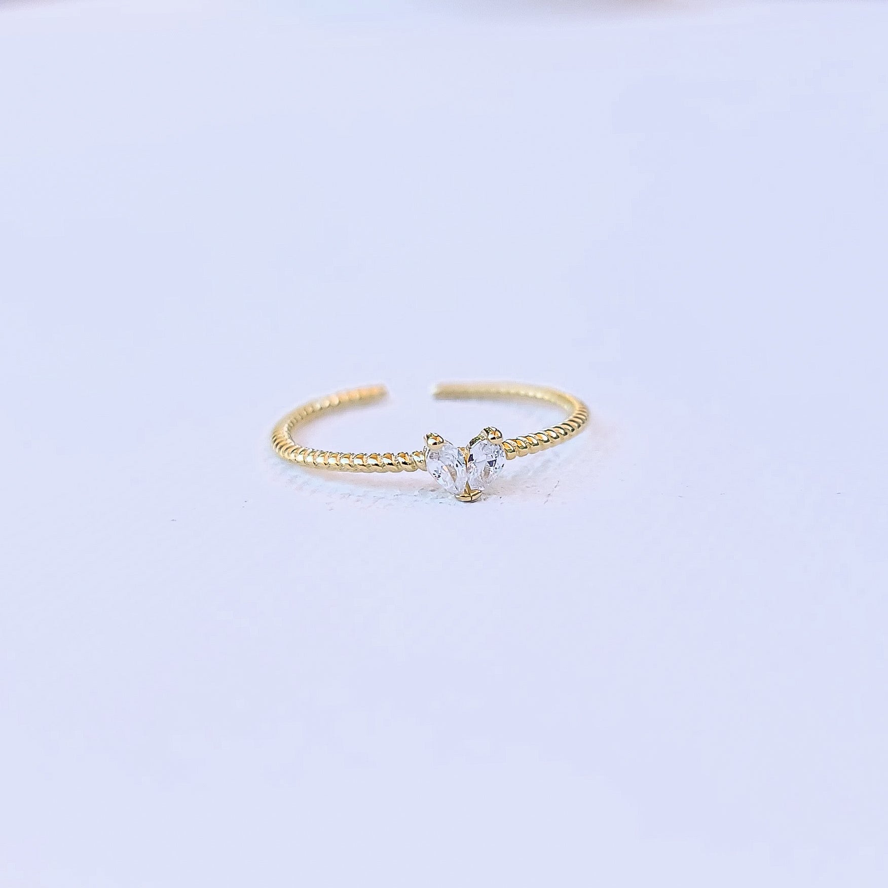 Heart Sparkle Adjustable Ring