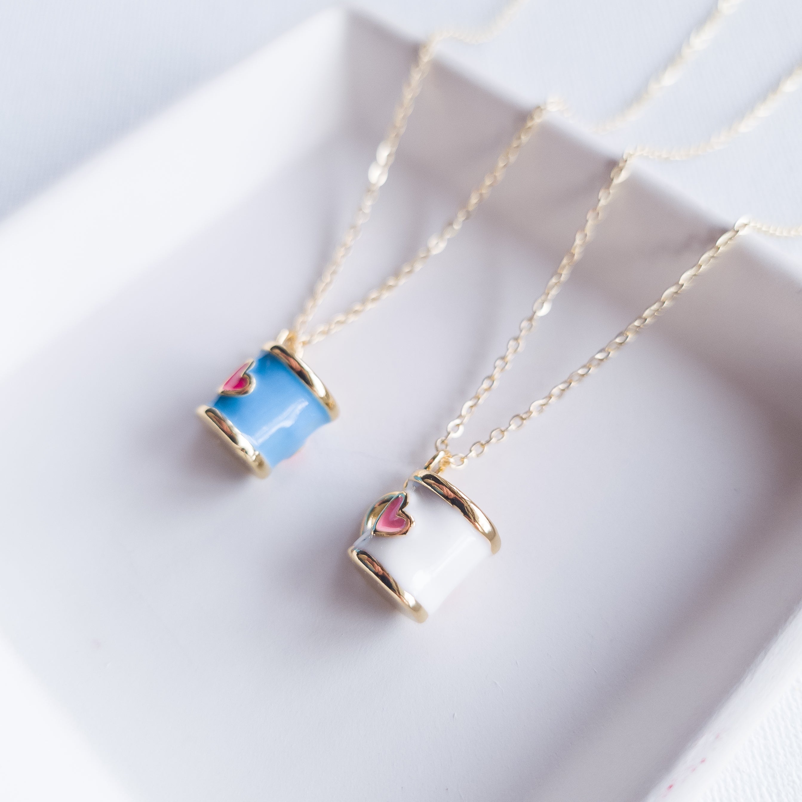 Coffee Cup Floating Charm Necklace