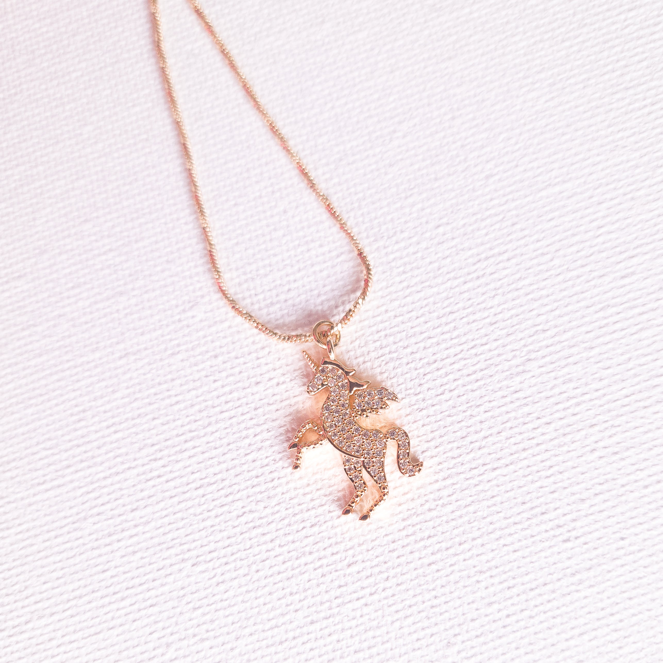 Magic Golden Unicorn and Necklace