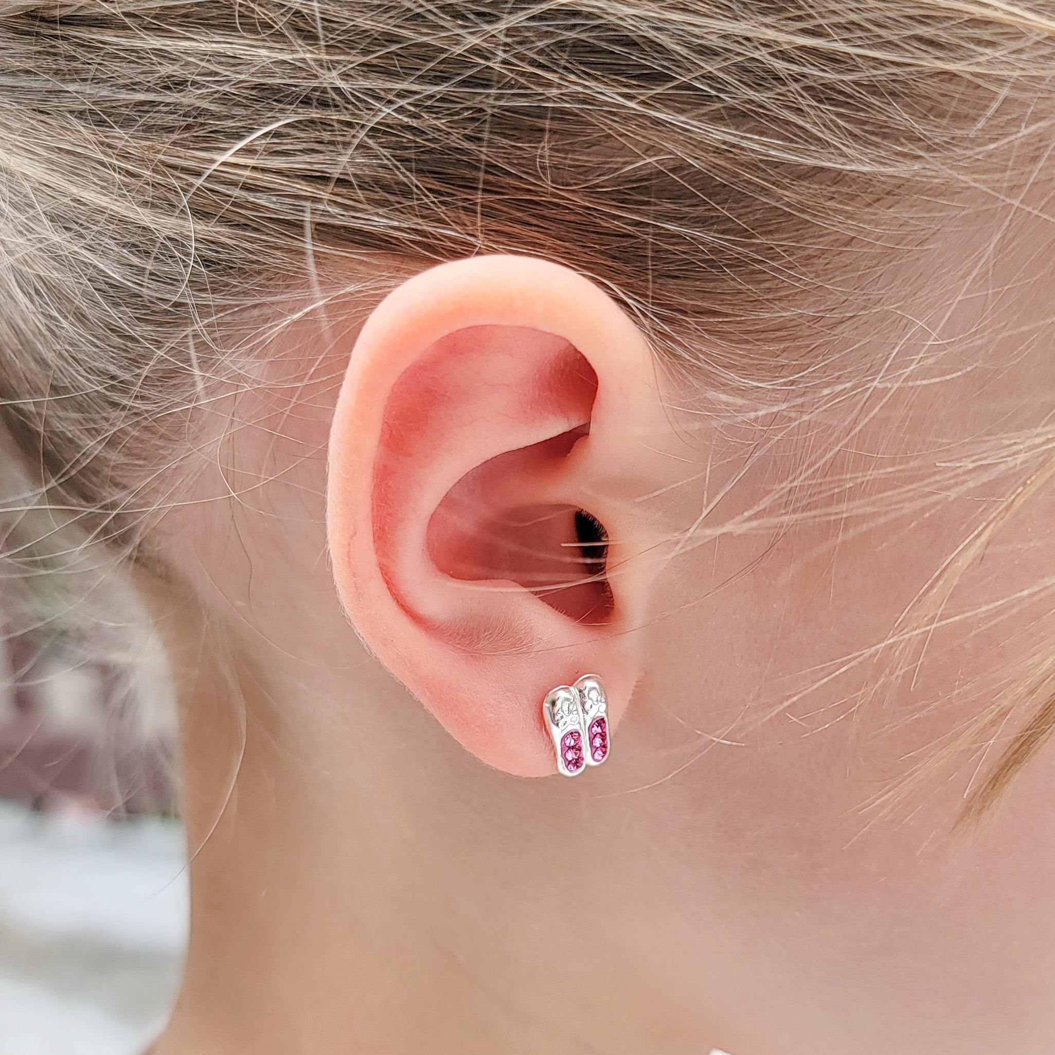 Ballet Shoes Crystal Stud Earrings