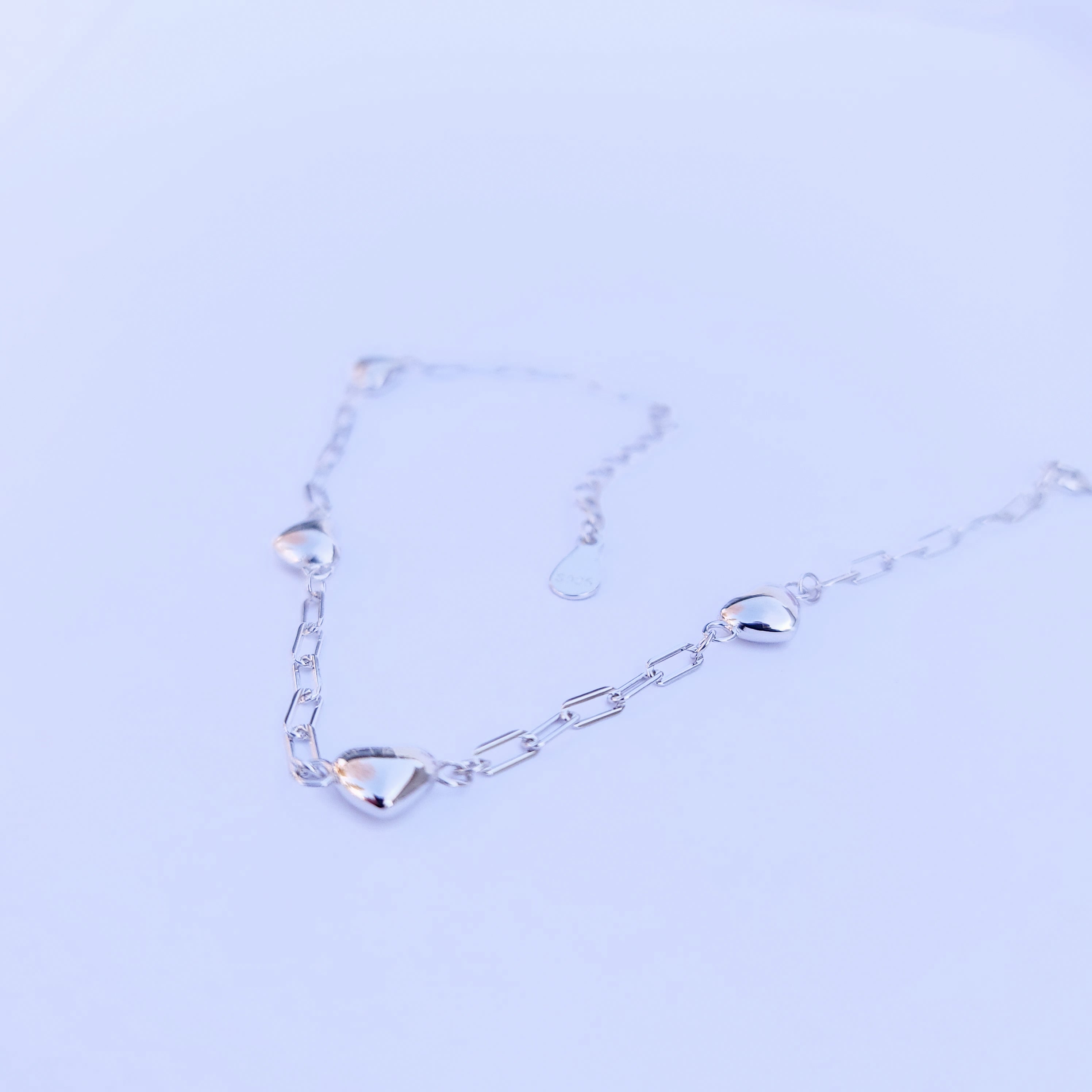 The Elisa Link Bracelet with Hearts