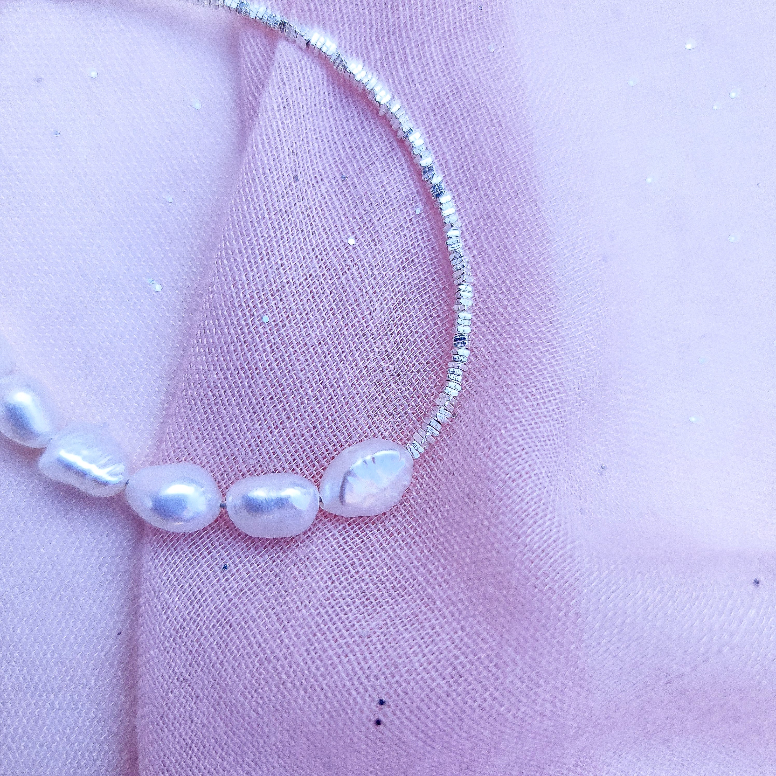 Pearl-Silver Fusion Necklace