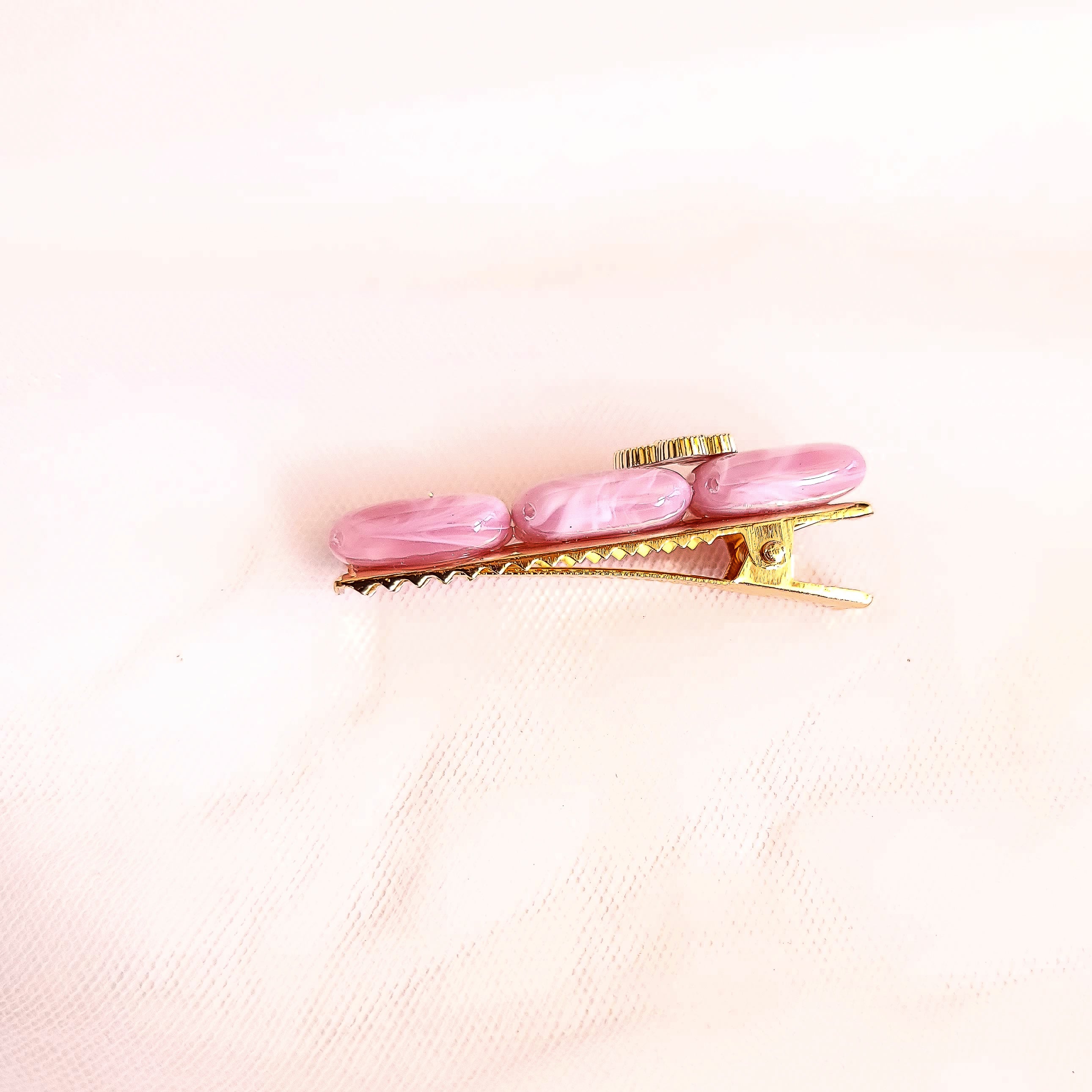 Butterfly on Raspberry Hair Clip Duo