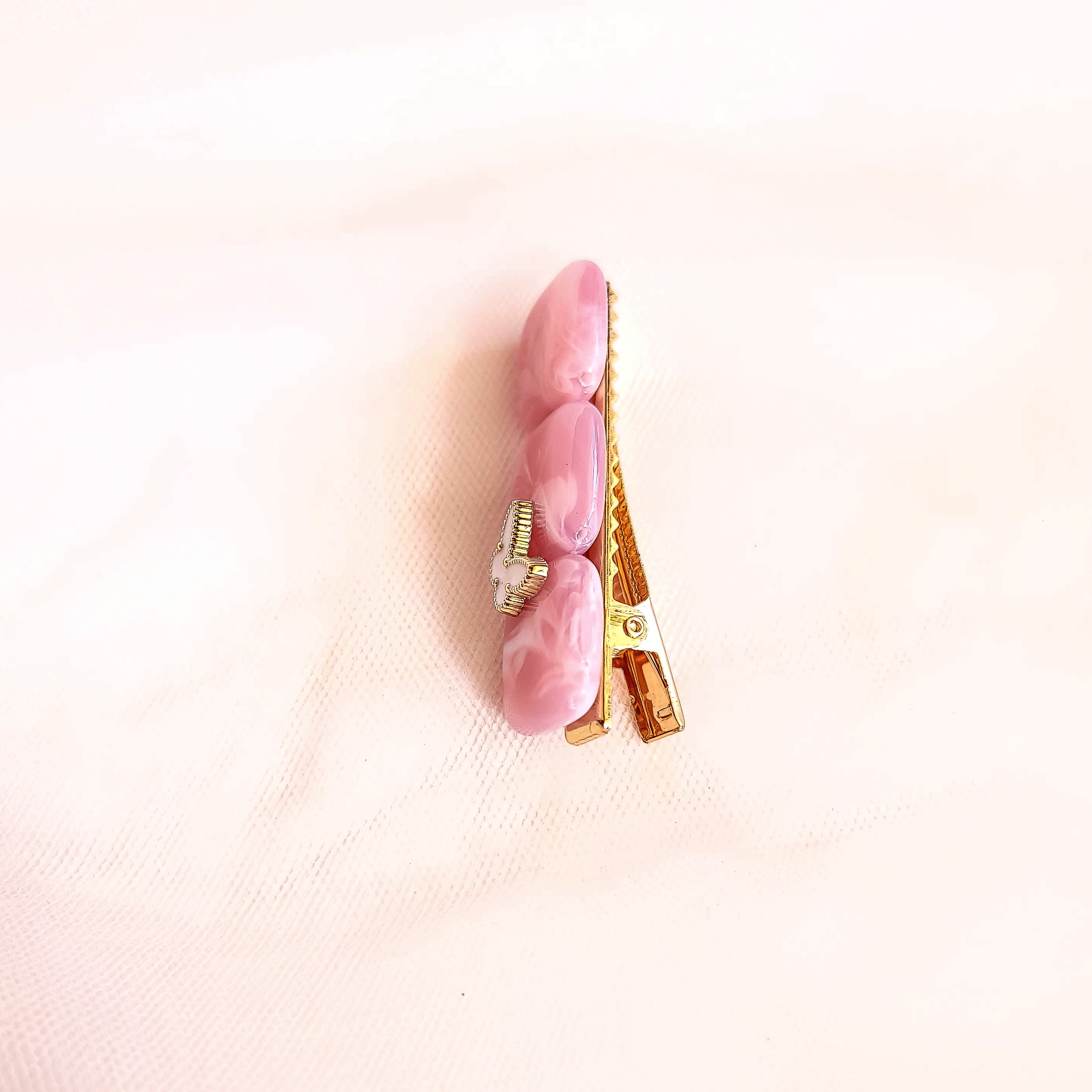 Butterfly on Raspberry Hair Clip Duo