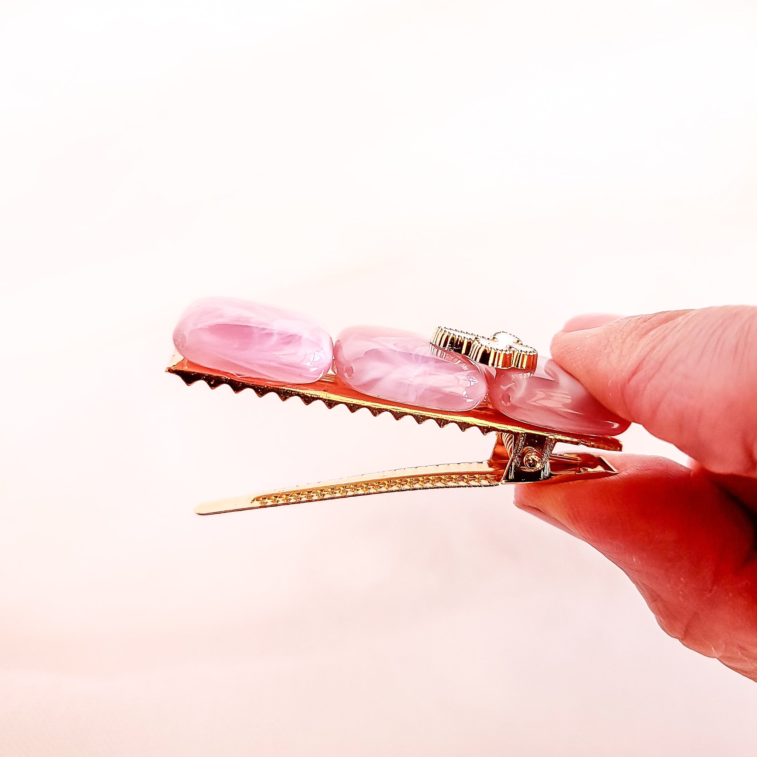 Butterfly on Raspberry Hair Clip Duo