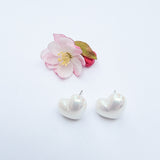 Shell Pearl Heart Stud Earring: mother - daughter
