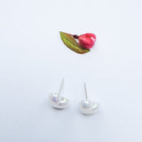 Shell Pearl Heart Stud Earring: mother - daughter