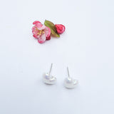 Shell Pearl Heart Stud Earring: mother - daughter