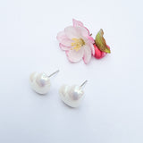 Shell Pearl Heart Stud Earring: mother - daughter