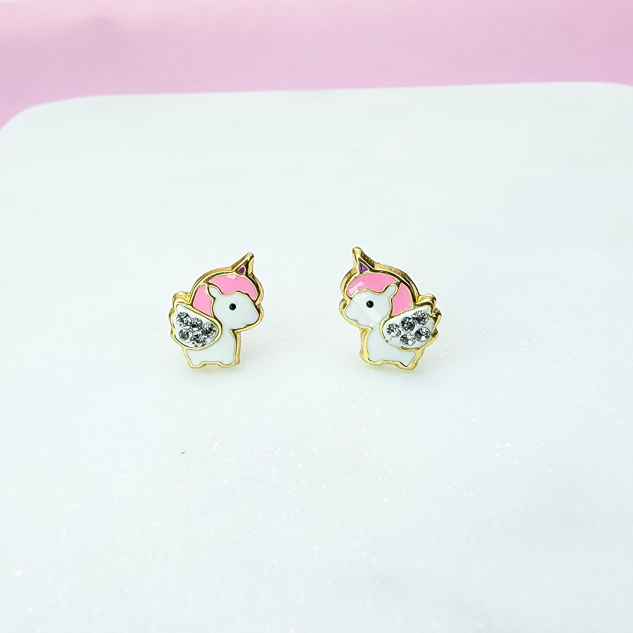 Crystal Wings Unicorn Stud Earrings - Hypoallergenic