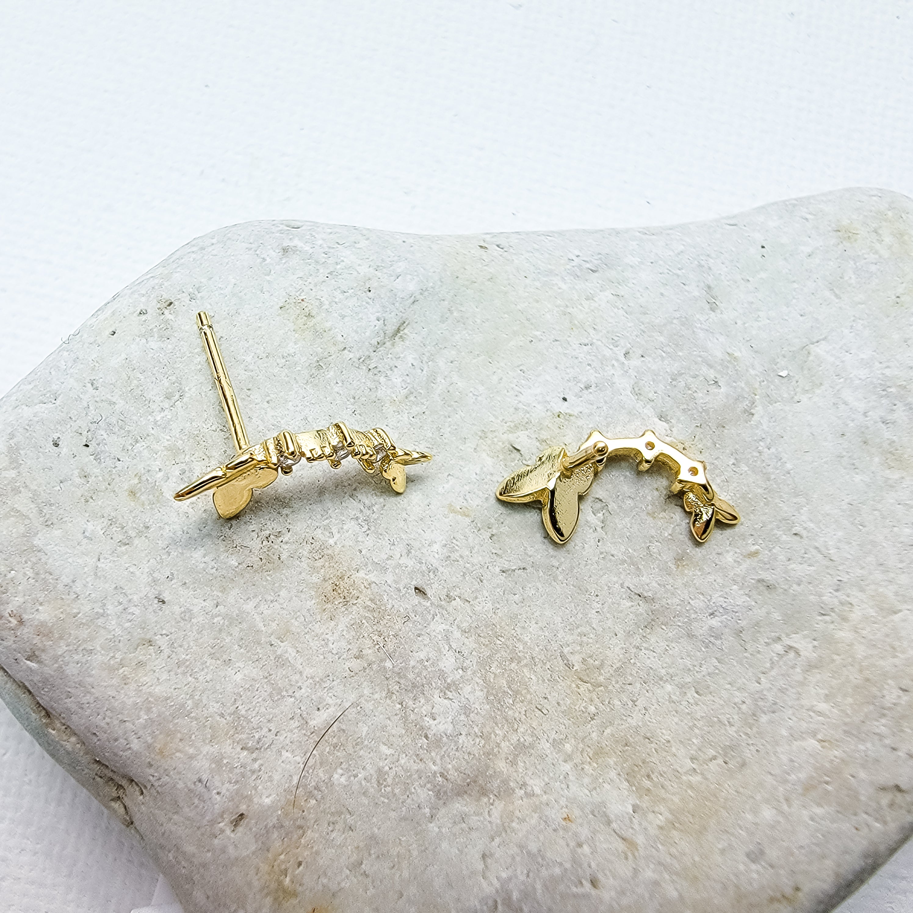 Butterflies on Arch Stud Earrings