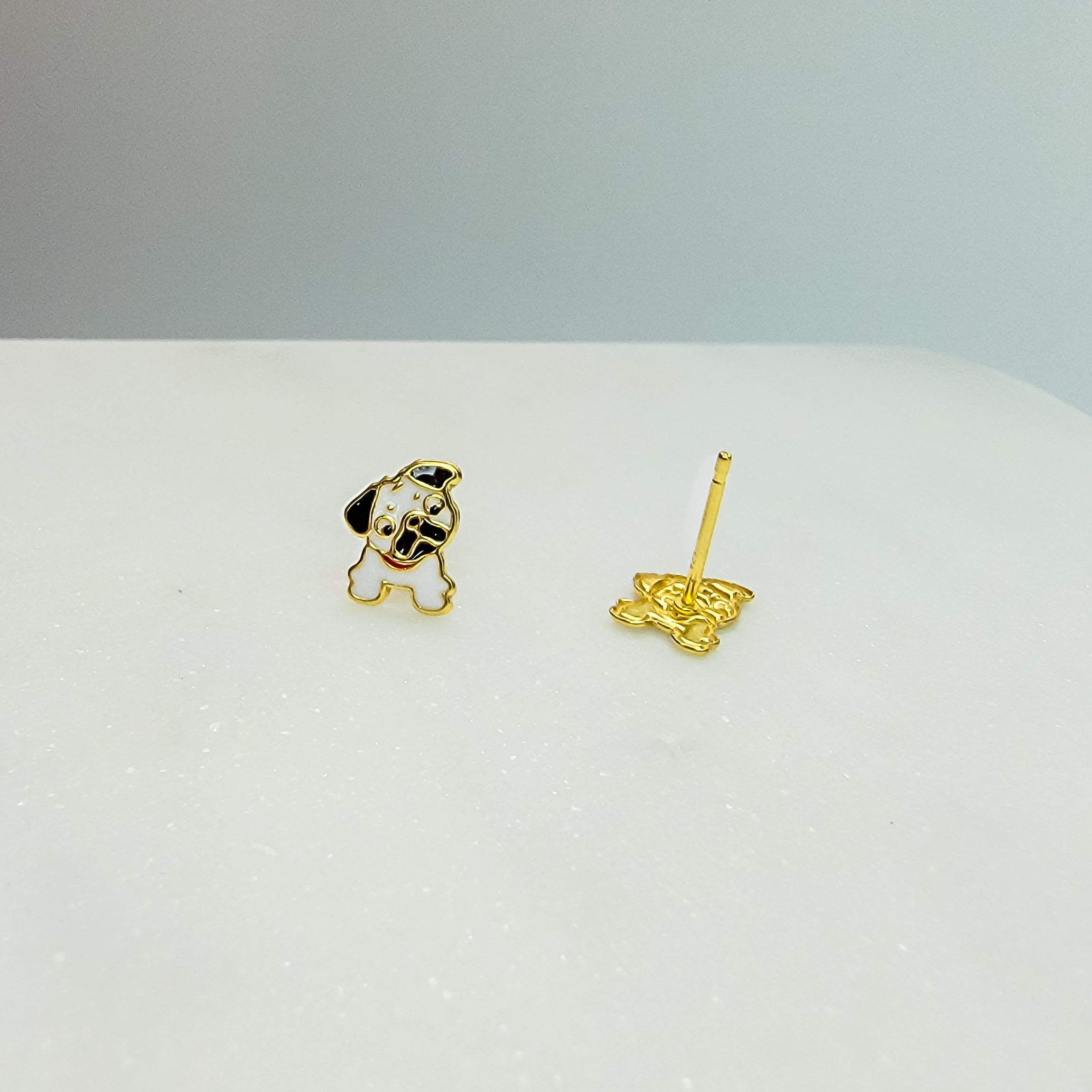 Friendly Bulldog Stud Earrings - Hypoallergenic