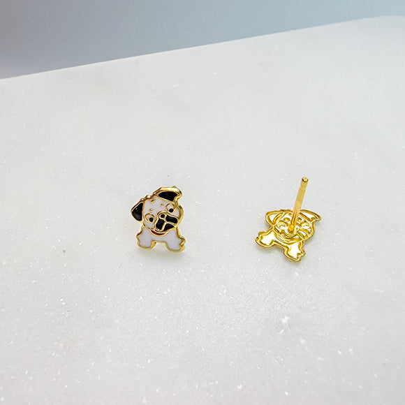 Friendly Bulldog Stud Earrings - Hypoallergenic