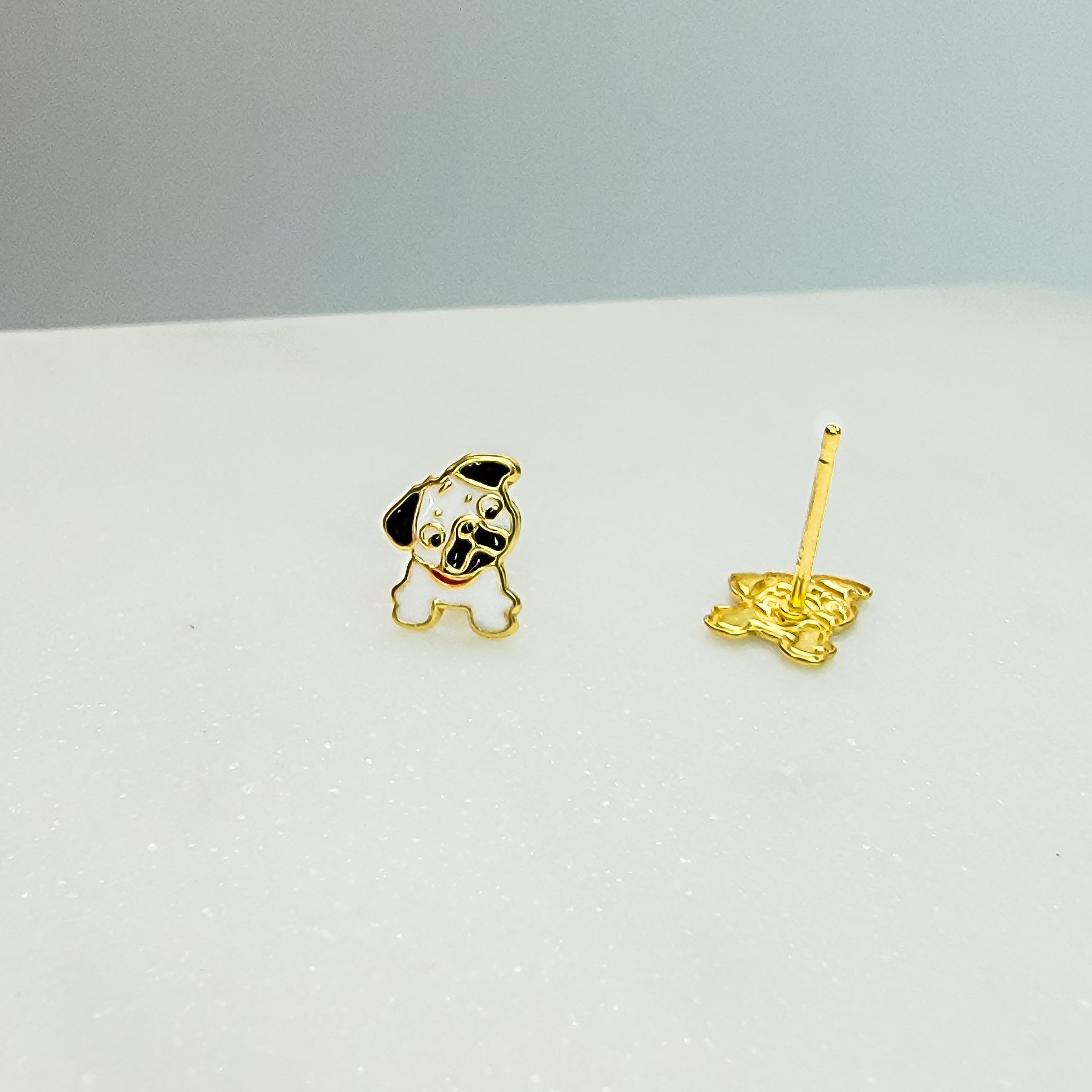 Friendly Bulldog Stud Earrings - Hypoallergenic