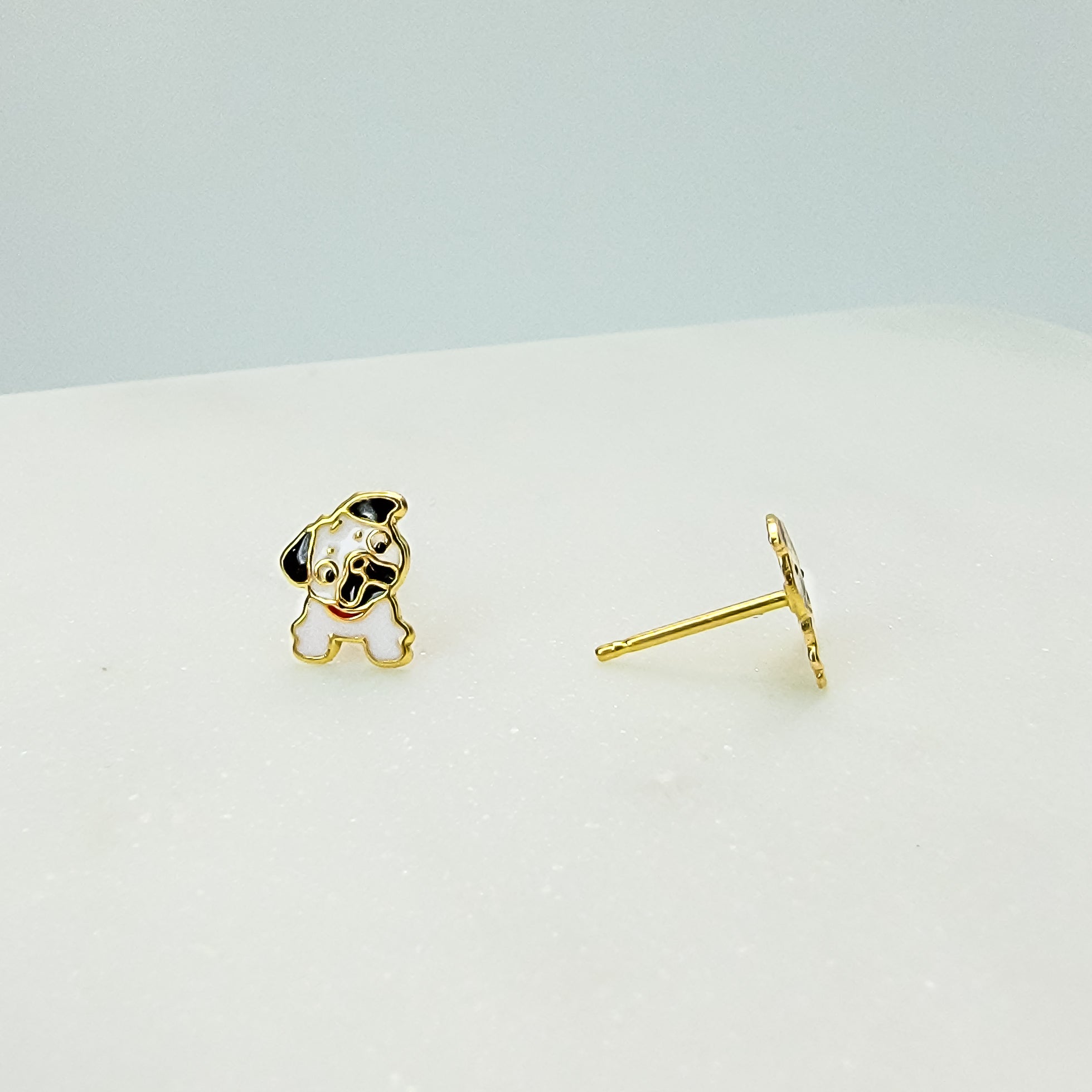 Friendly Bulldog Stud Earrings - Hypoallergenic