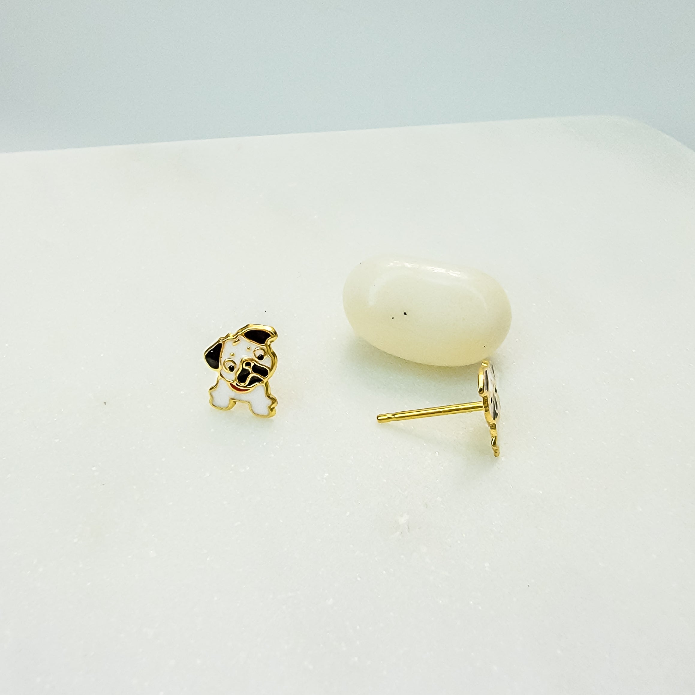 Friendly Bulldog Stud Earrings - Hypoallergenic