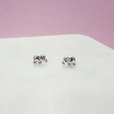 Silver Elephant Stud Earrings