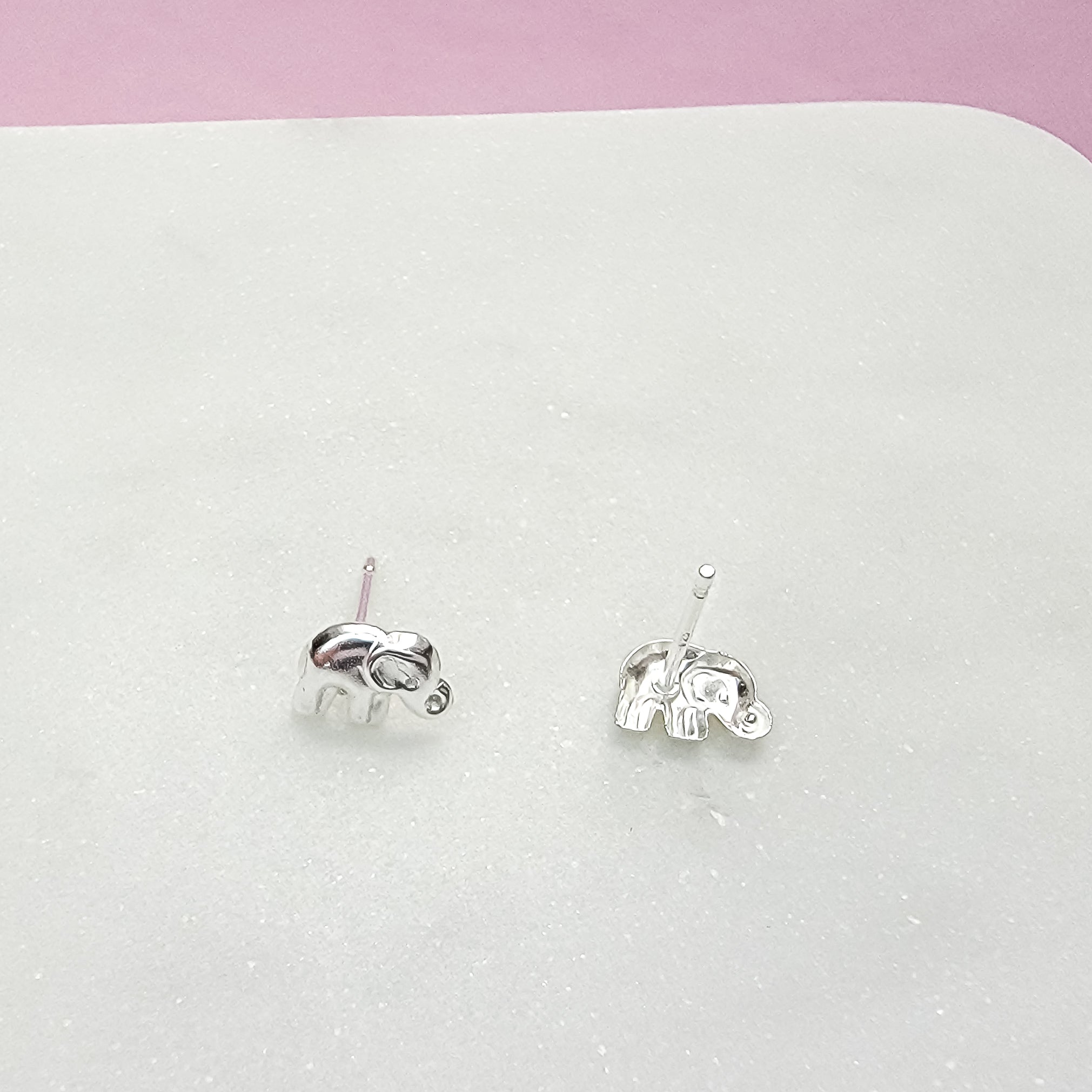 Silver Elephant Stud Earrings