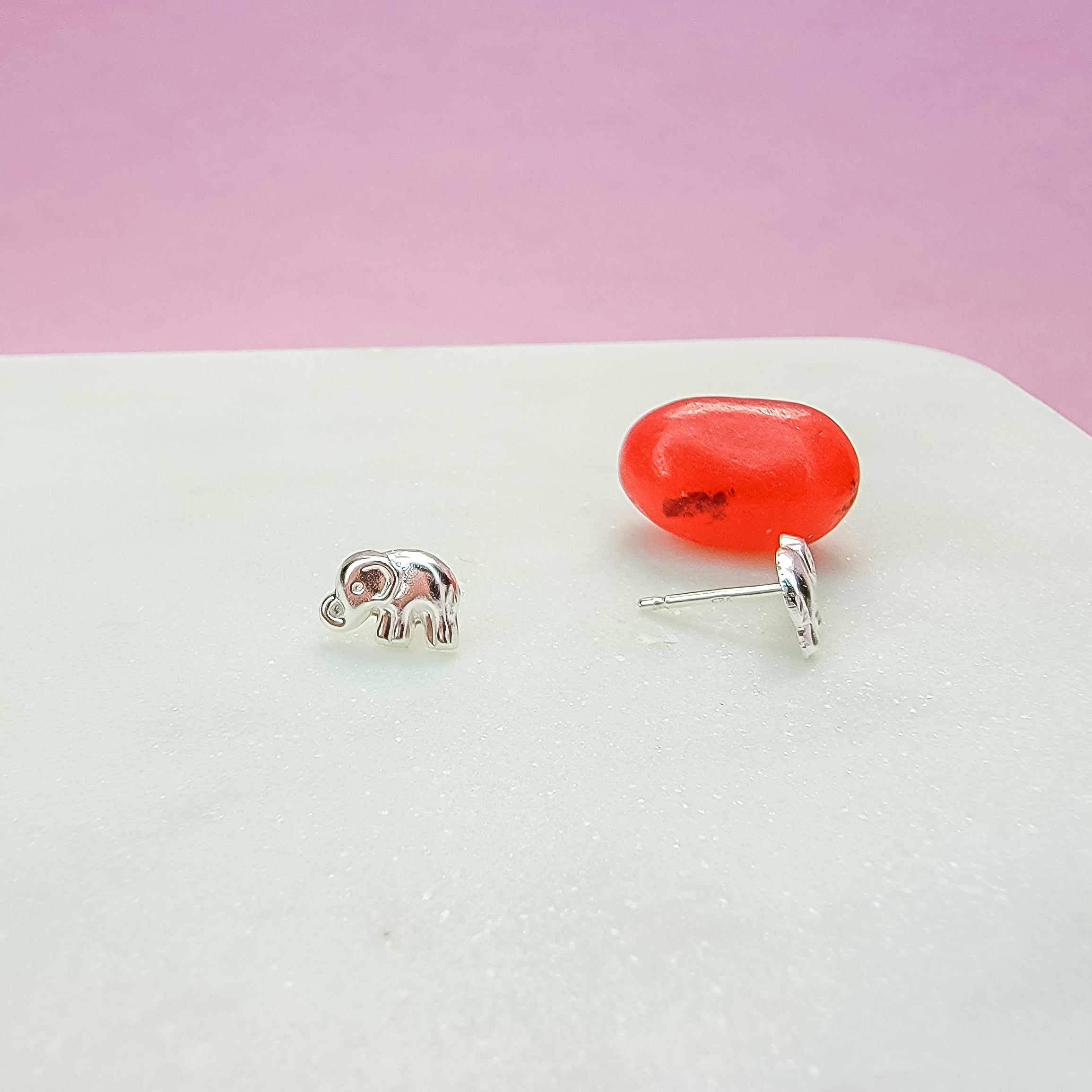 Silver Elephant Stud Earrings