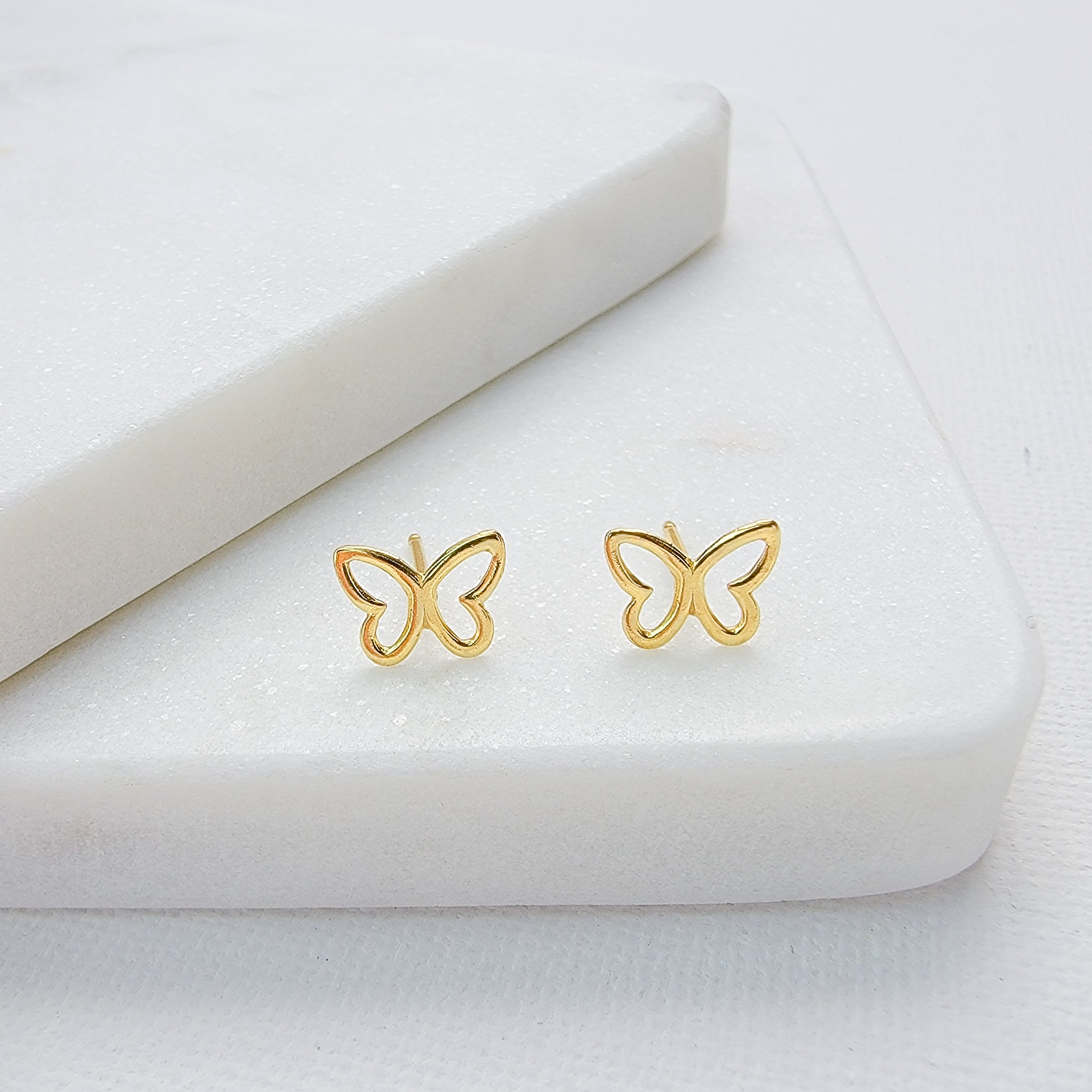 Shiny Butterfly Stud Earring - Hypoallergenic