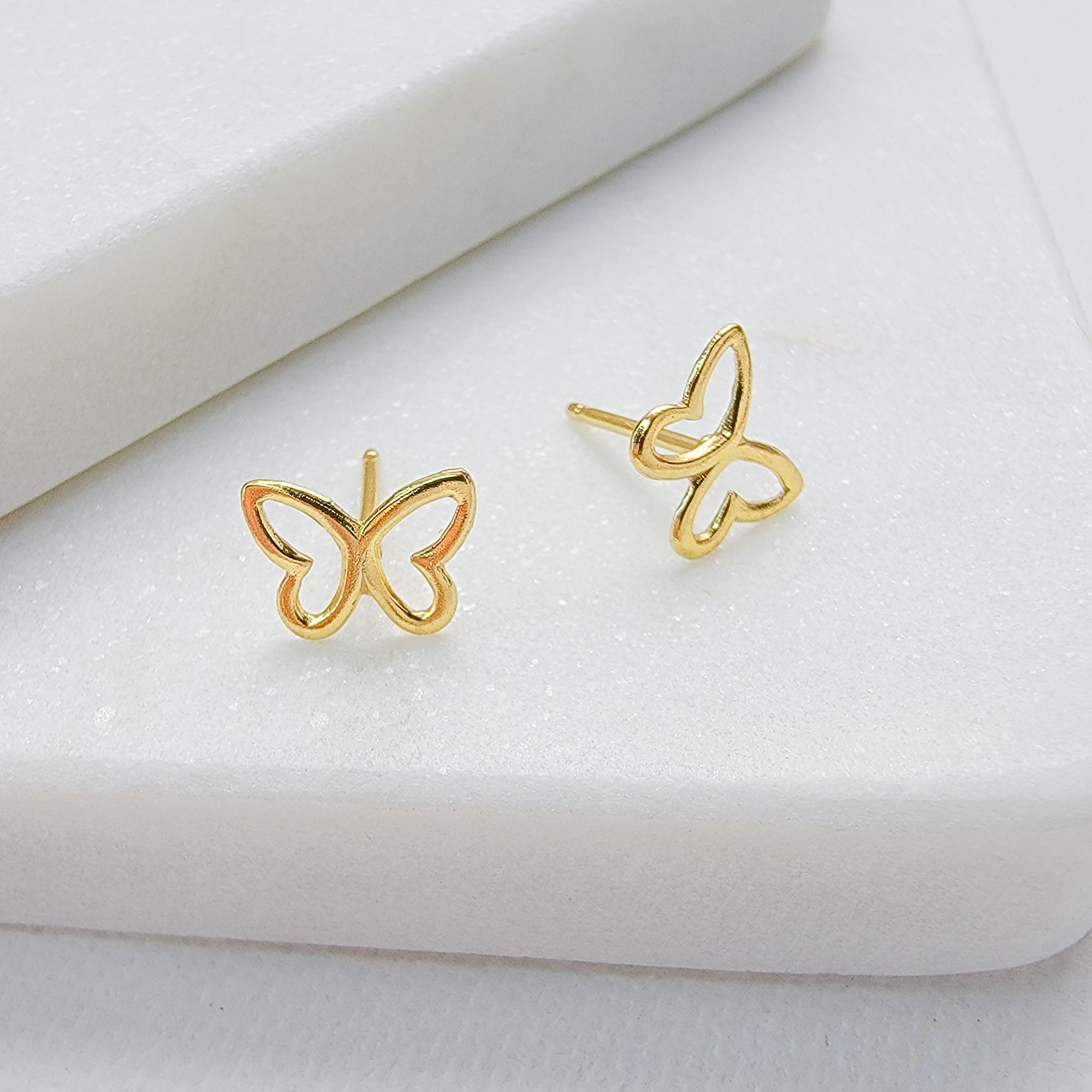 Shiny Butterfly Stud Earring - Hypoallergenic