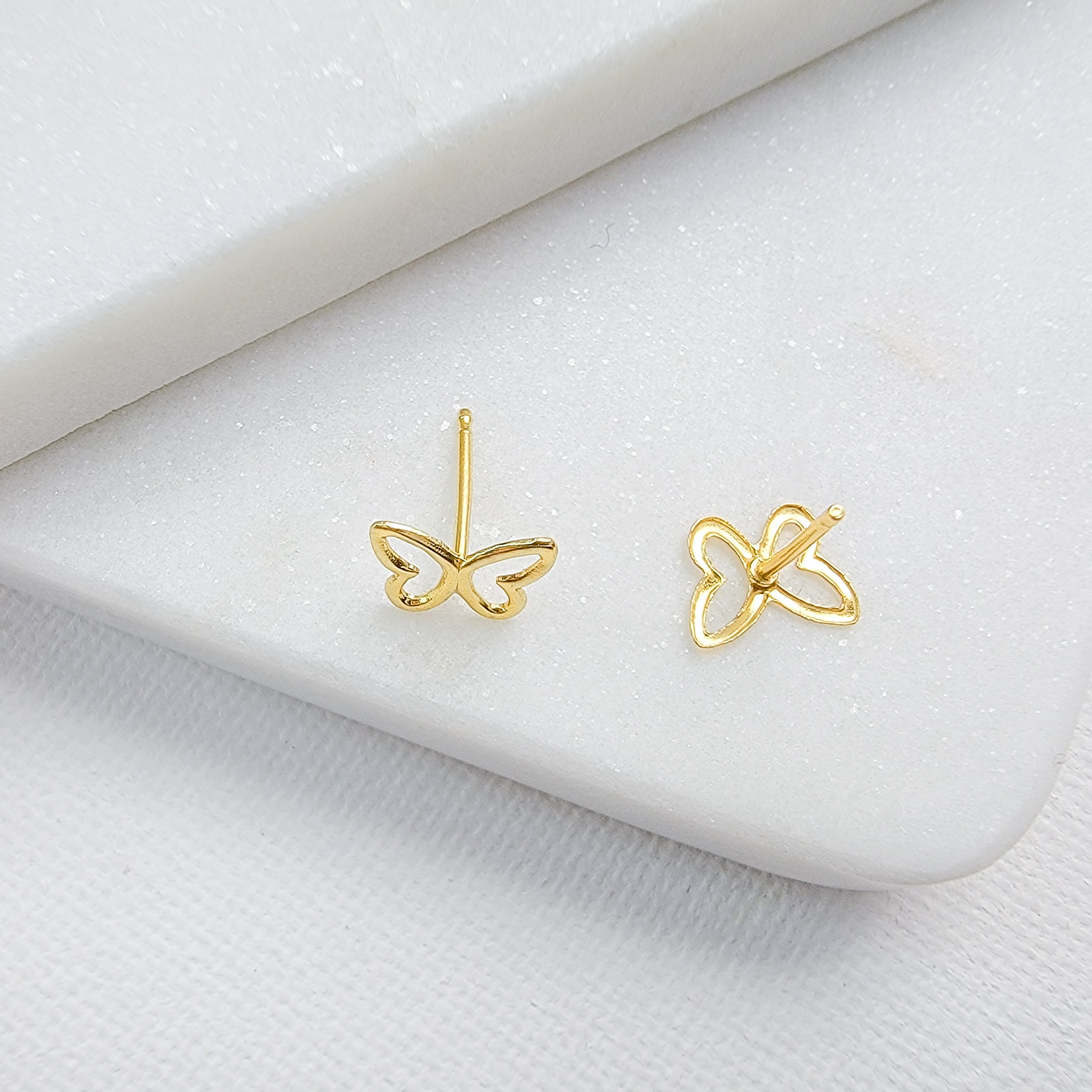 Shiny Butterfly Stud Earring - Hypoallergenic