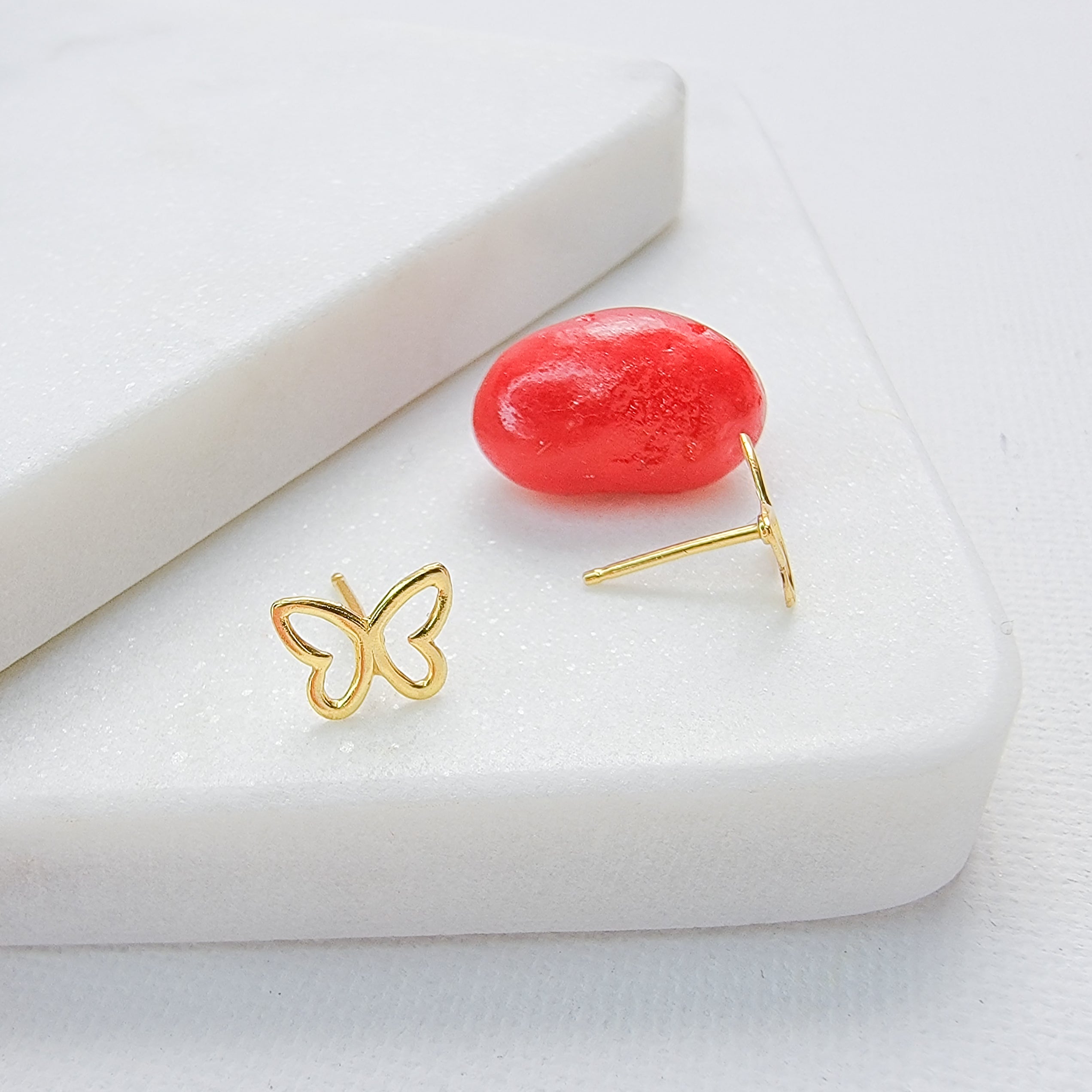 Shiny Butterfly Stud Earring - Hypoallergenic