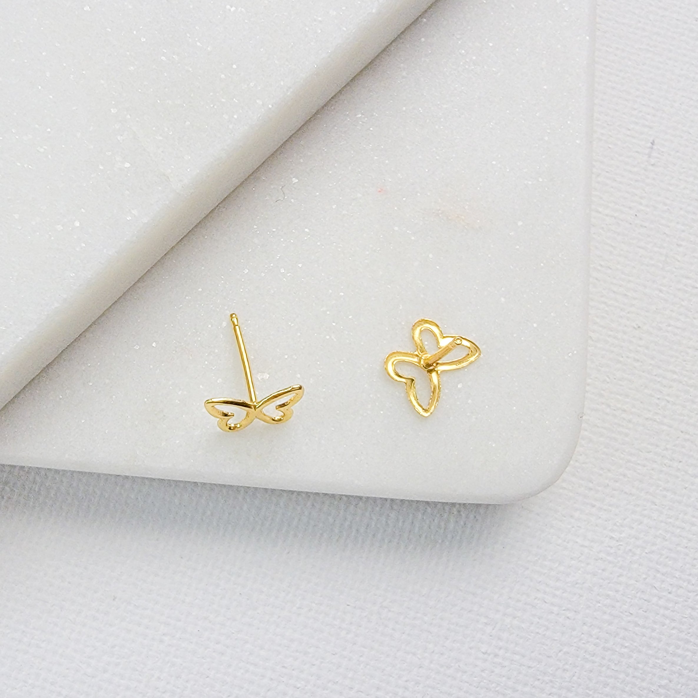 Shiny Butterfly Stud Earring - Hypoallergenic
