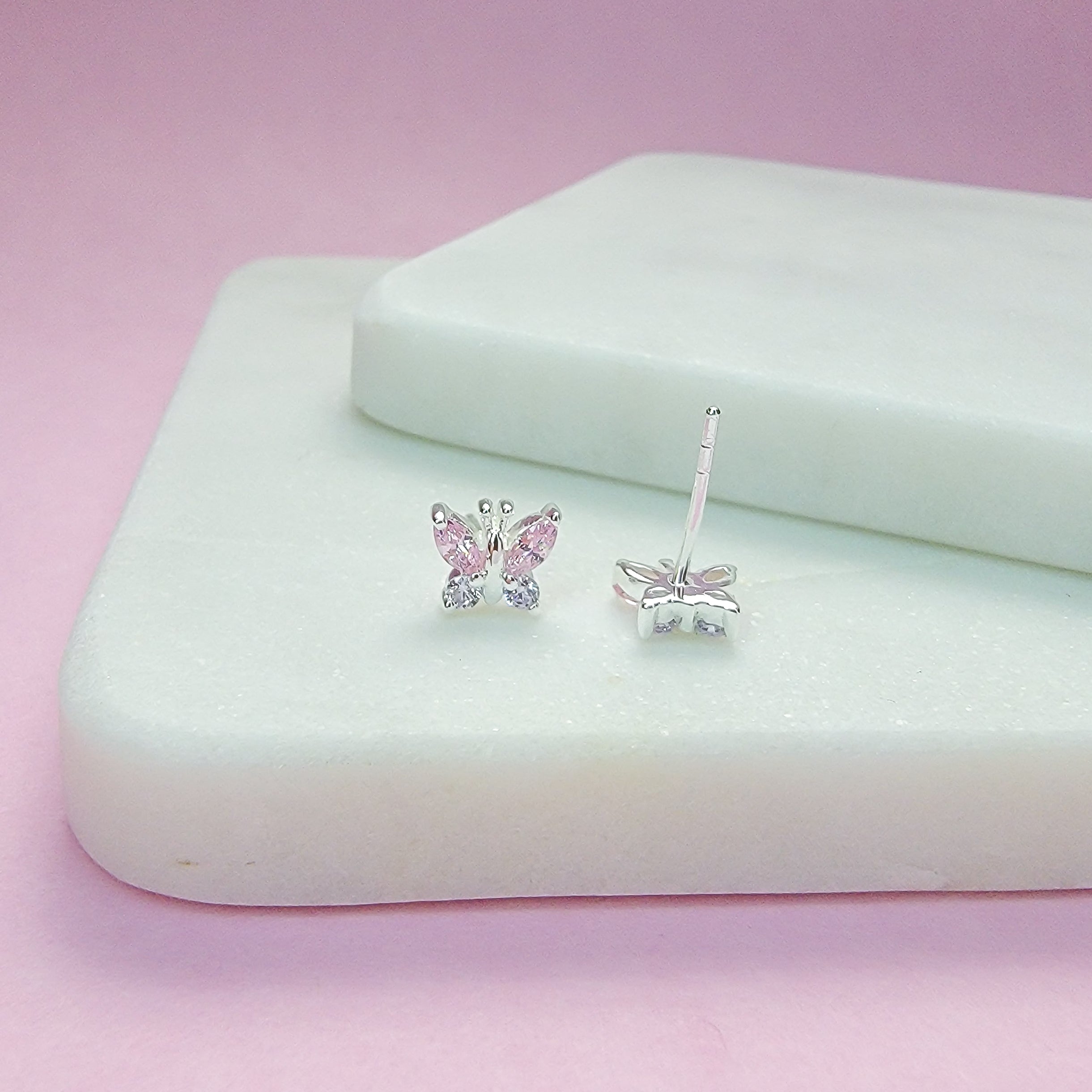 Luxury Sparkly Butterfly Stud Earrings