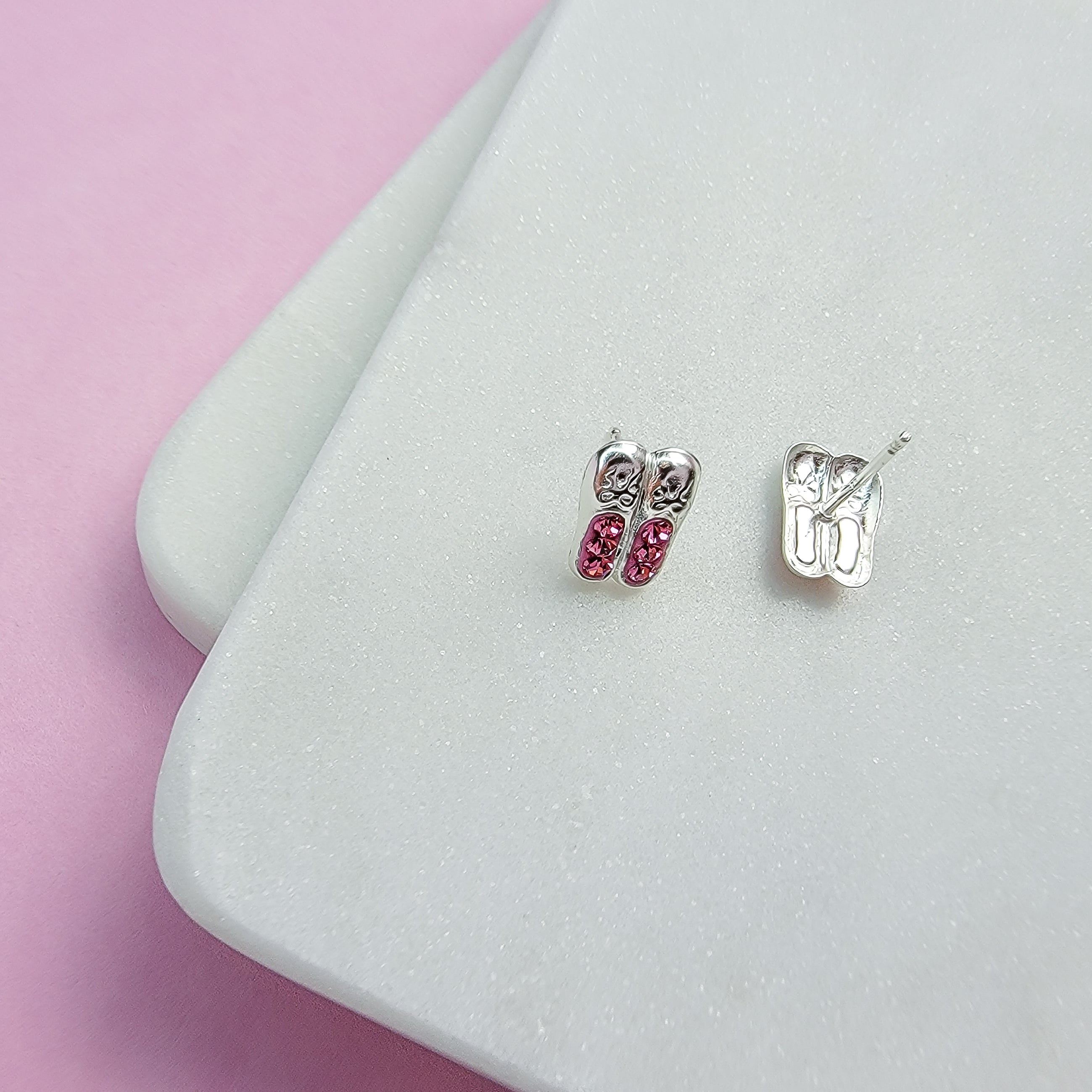 Ballet Shoes Crystal Stud Earrings