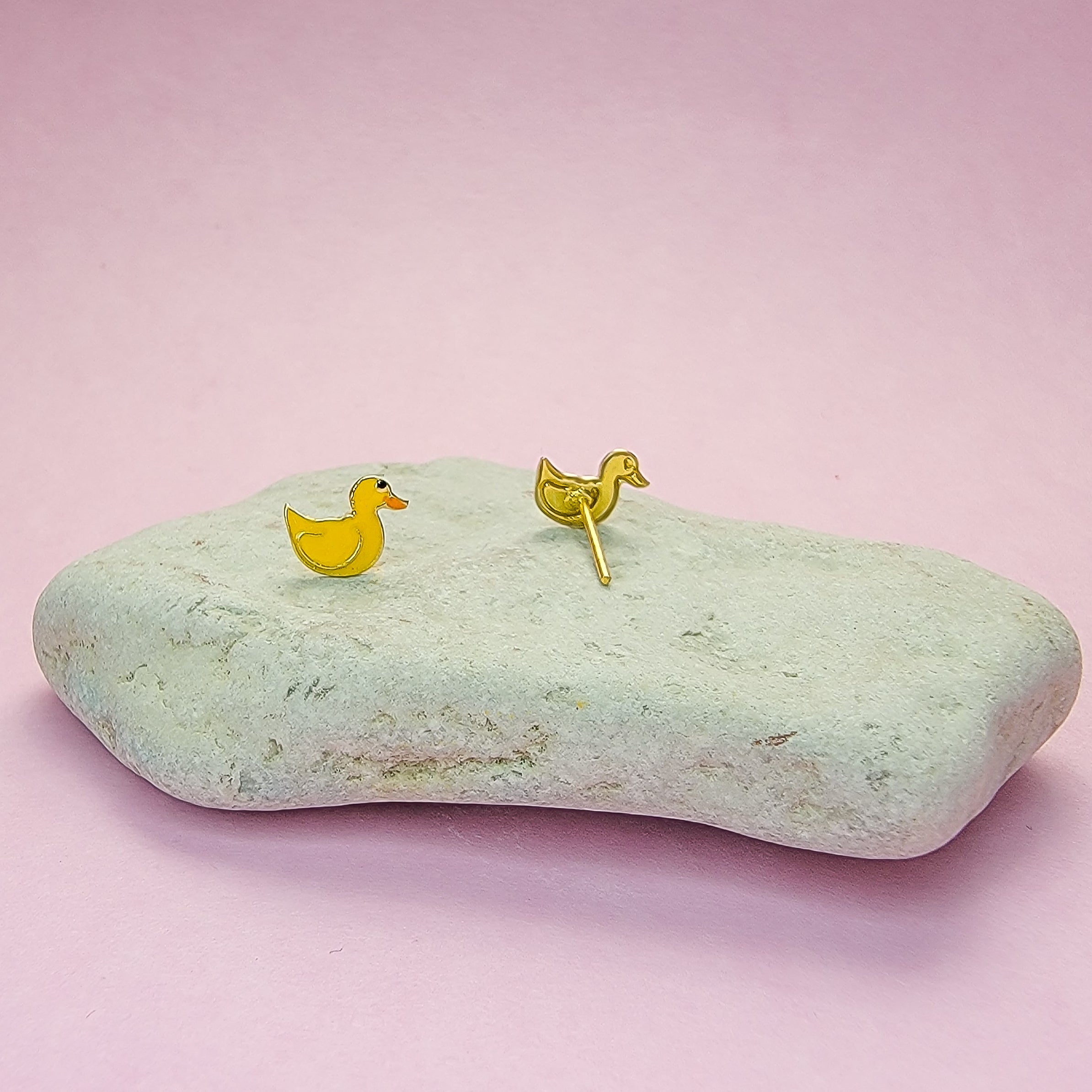 Yellow Duck Stud Earrings