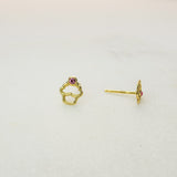 Pink Crystal Cupcake Stud Earrings - Hypoallergenic