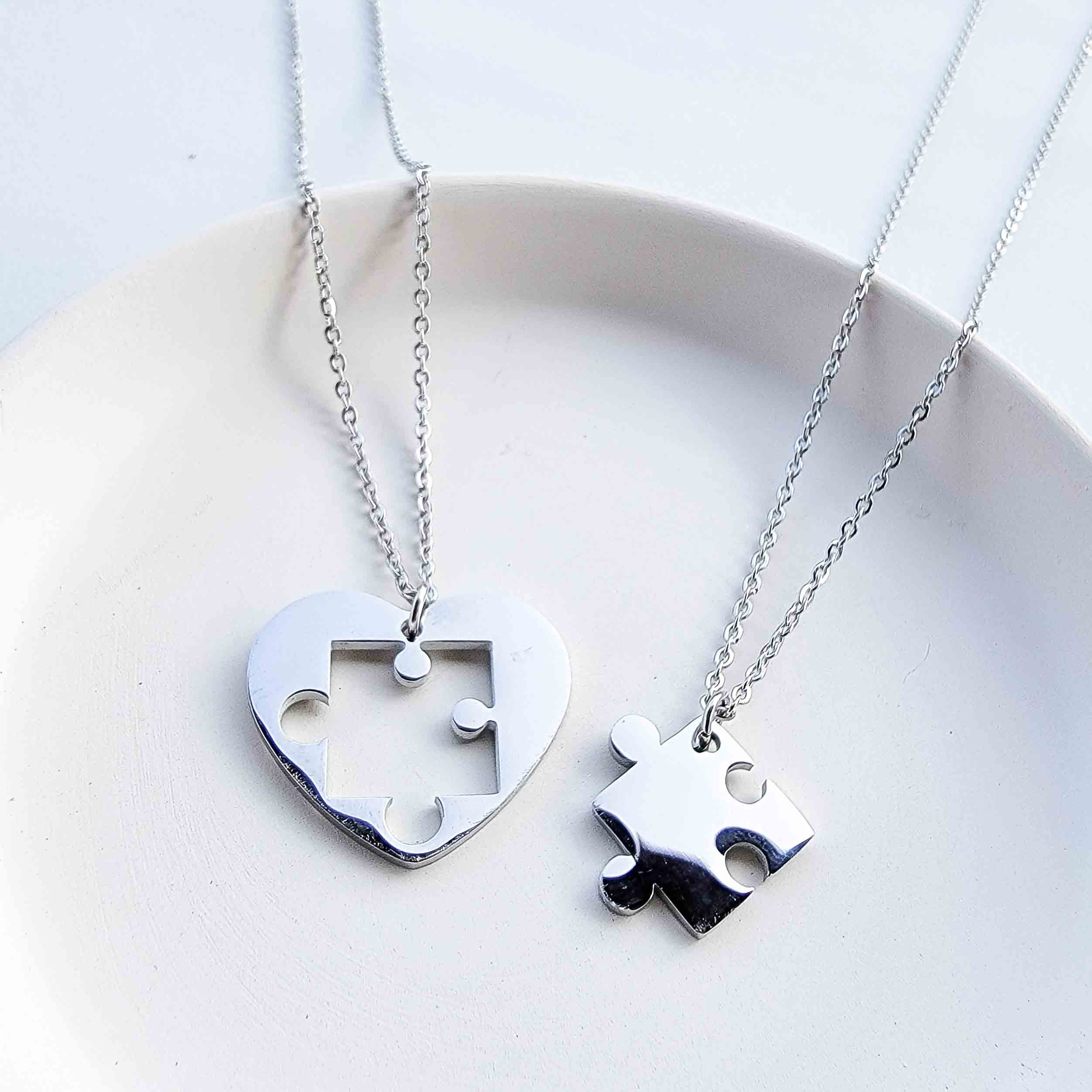 Piece of My Heart Puzzle Necklaces
