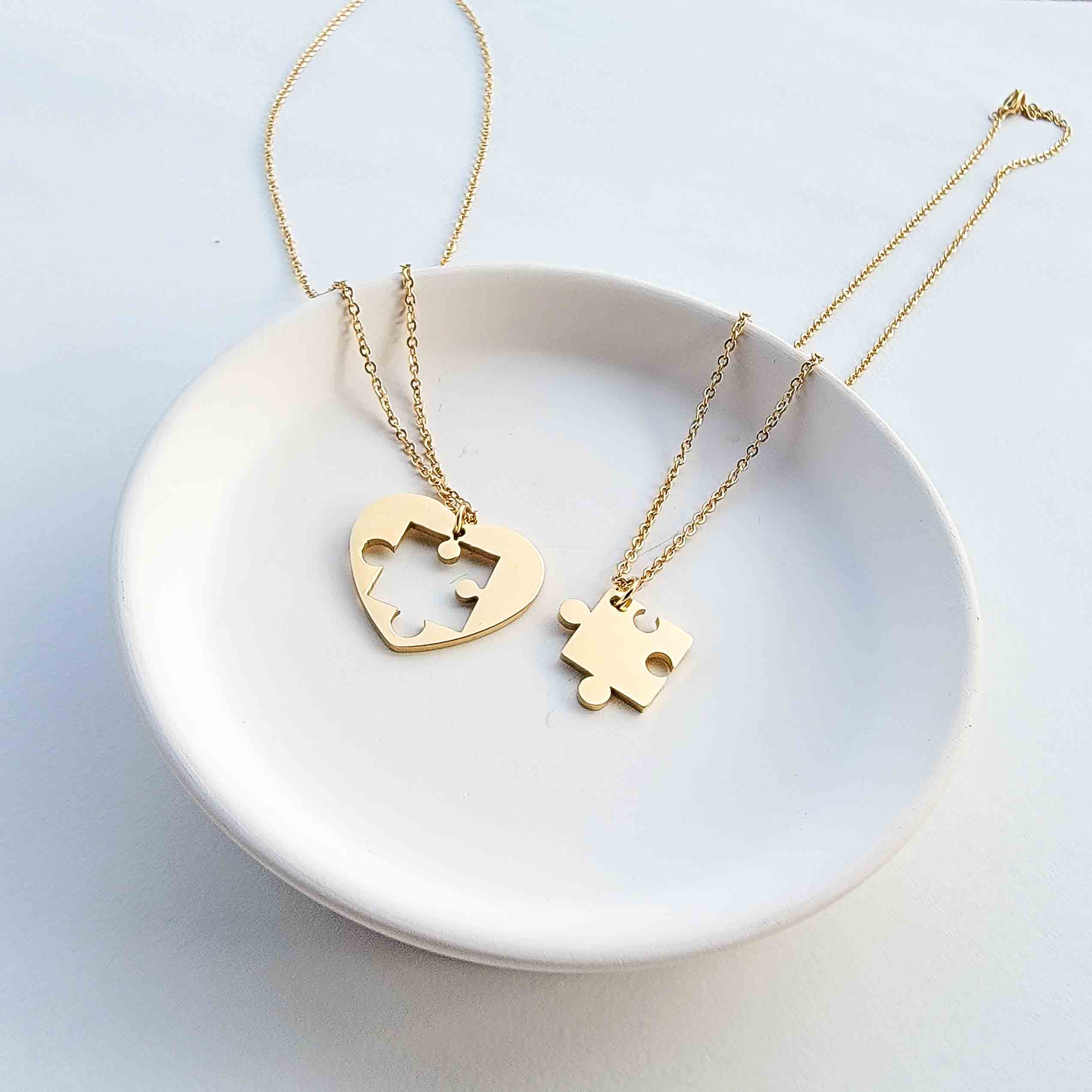 Piece of My Heart Puzzle Necklaces