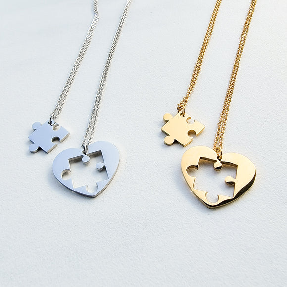 Piece of My Heart Puzzle Necklaces