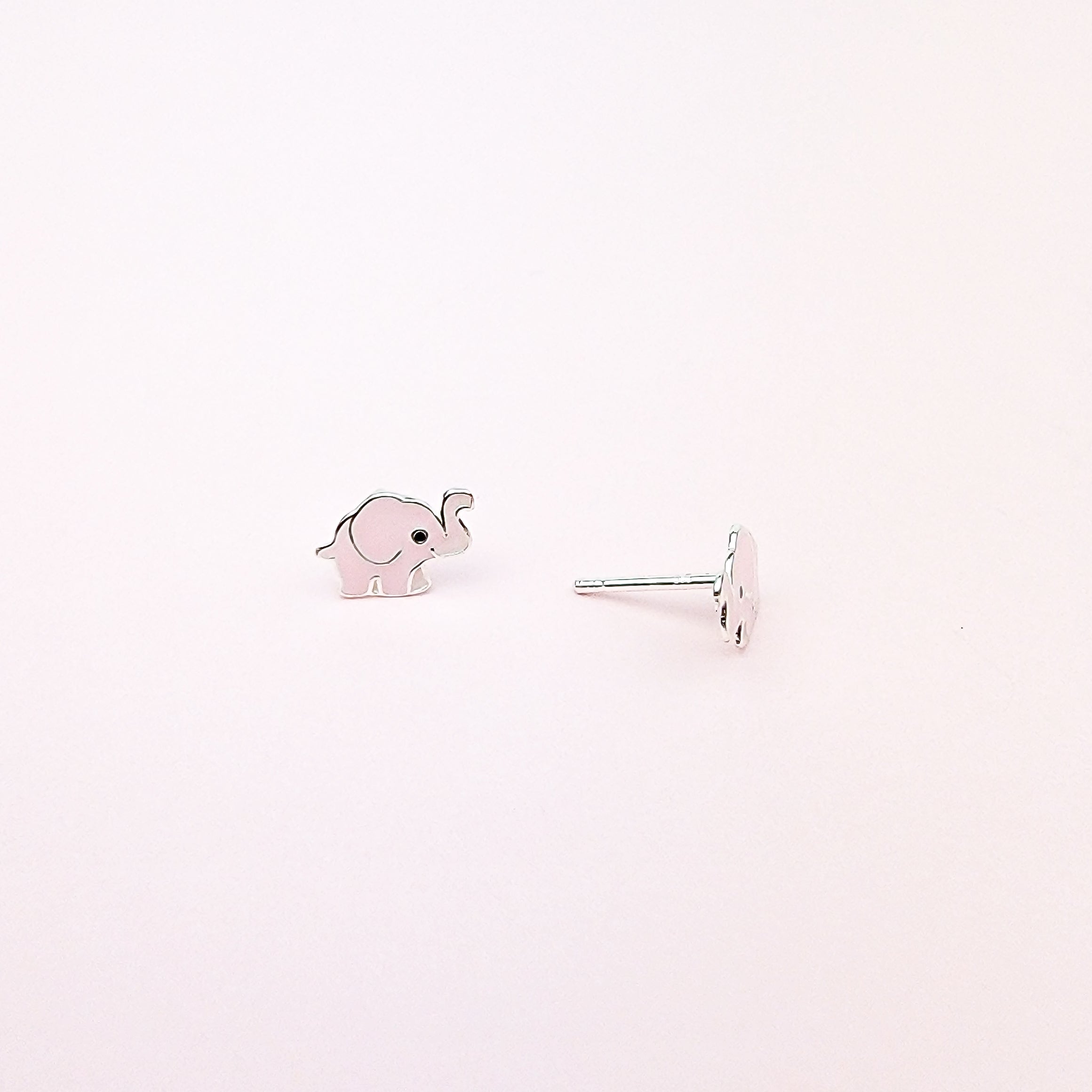 Pink Elephant Stud Earrings