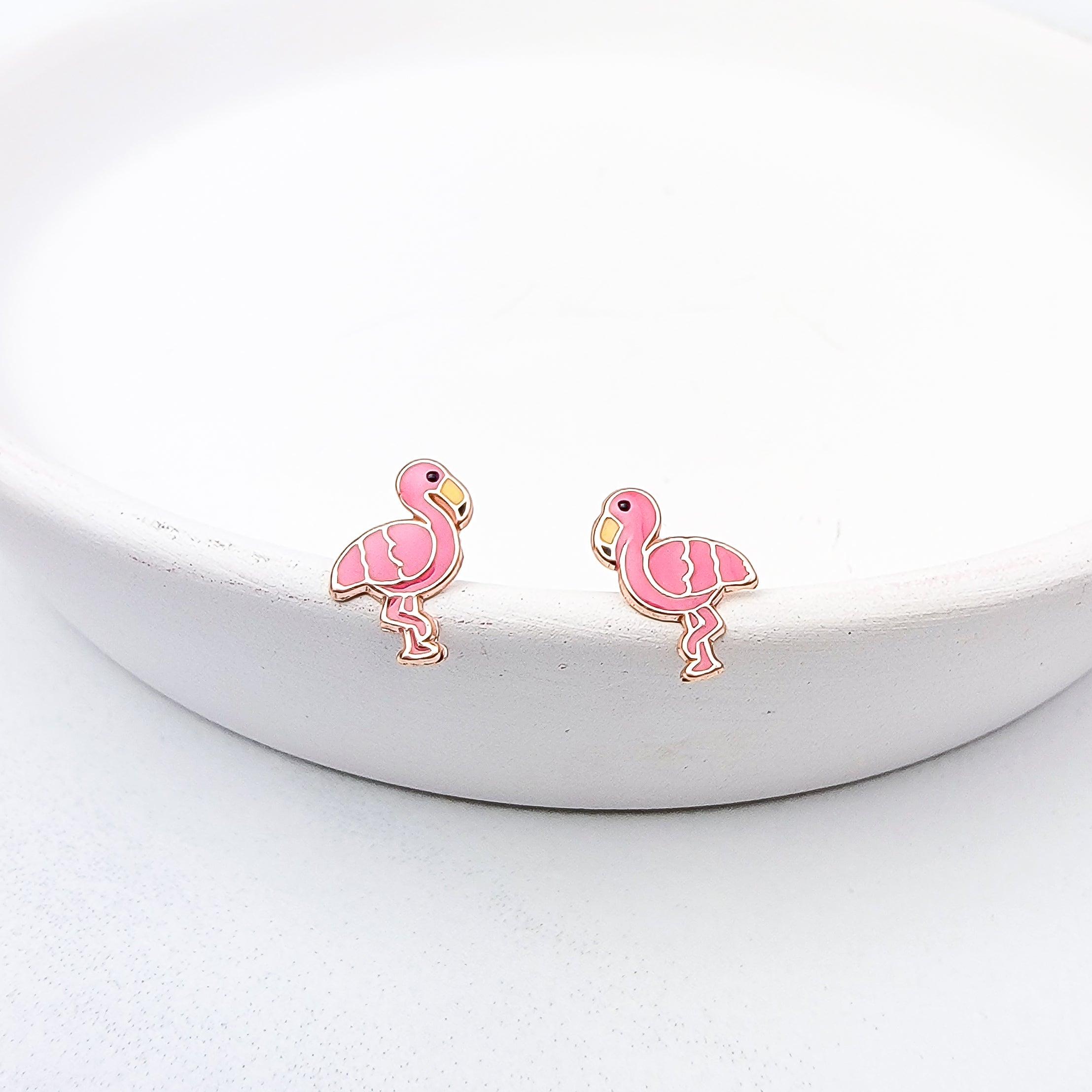 Pink Flamingo Stud Earrings