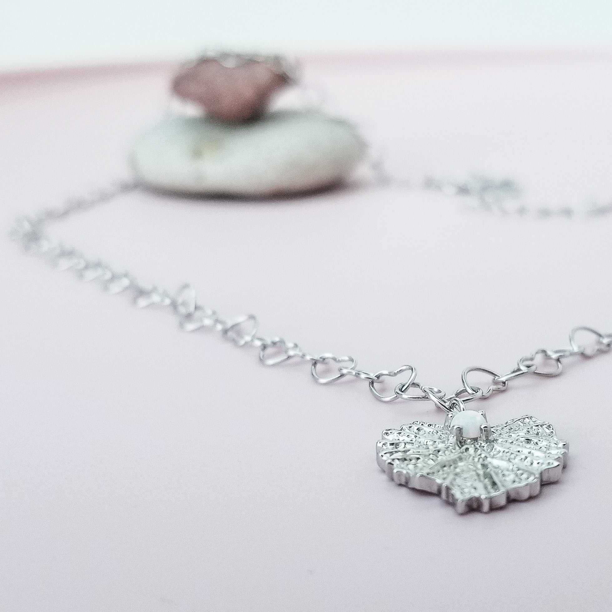 Leaf and Hearts Necklace