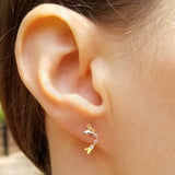 Butterflies on Arch Stud Earrings
