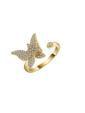 Butterfly Loves Star Spinning Fidget Ring - Sterling Silver