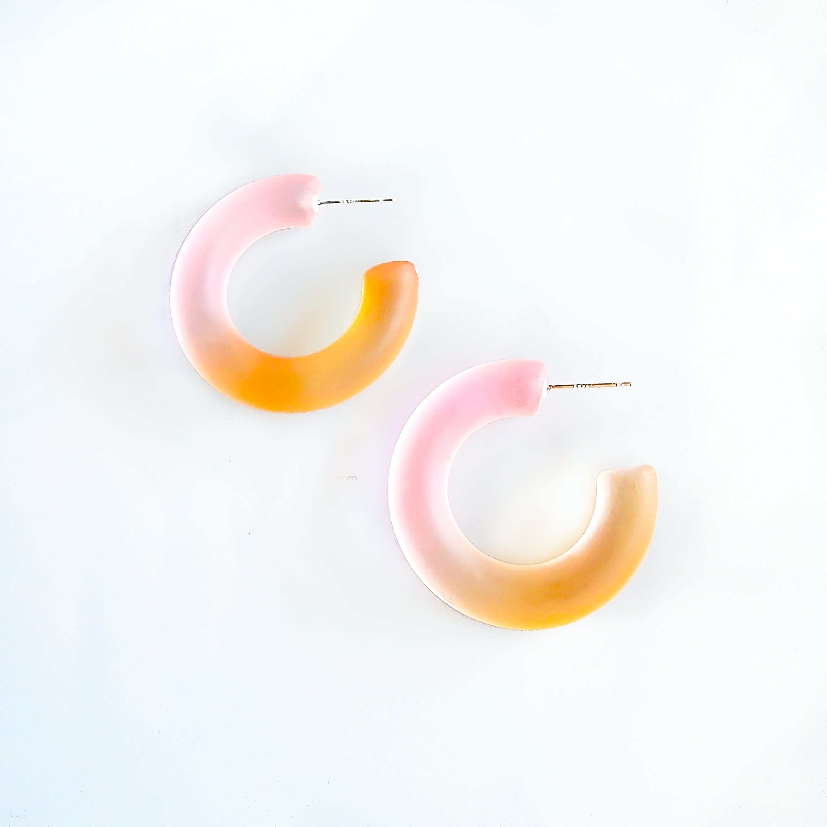 Gradient Frosted Resin Hoop Earrings