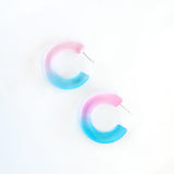 Gradient Frosted Resin Hoop Earrings