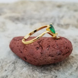 Green Water Drop Ring