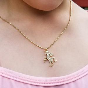 Magic Golden Unicorn and Necklace
