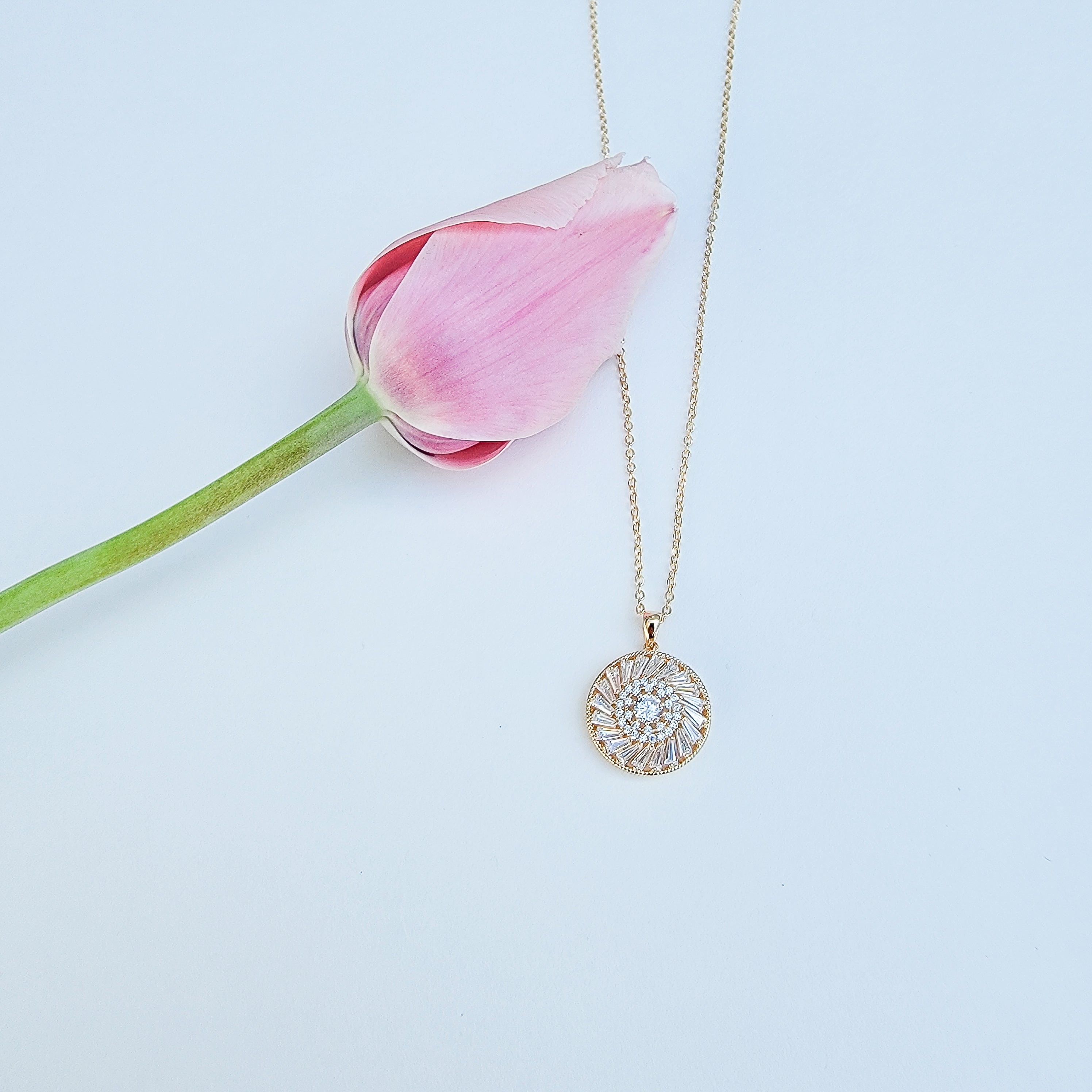 Long Strand Round Sparkle Necklace