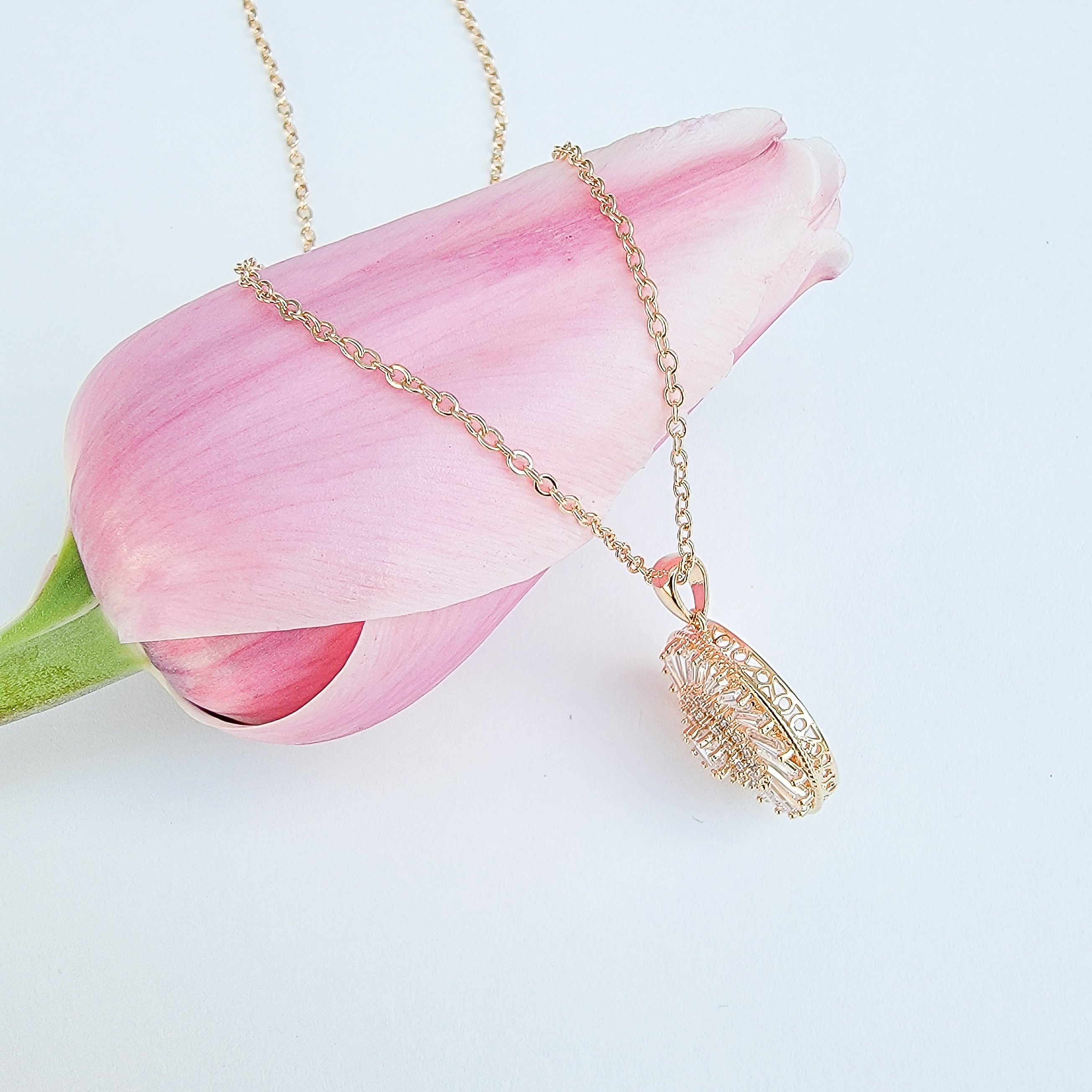 Long Strand Round Sparkle Necklace