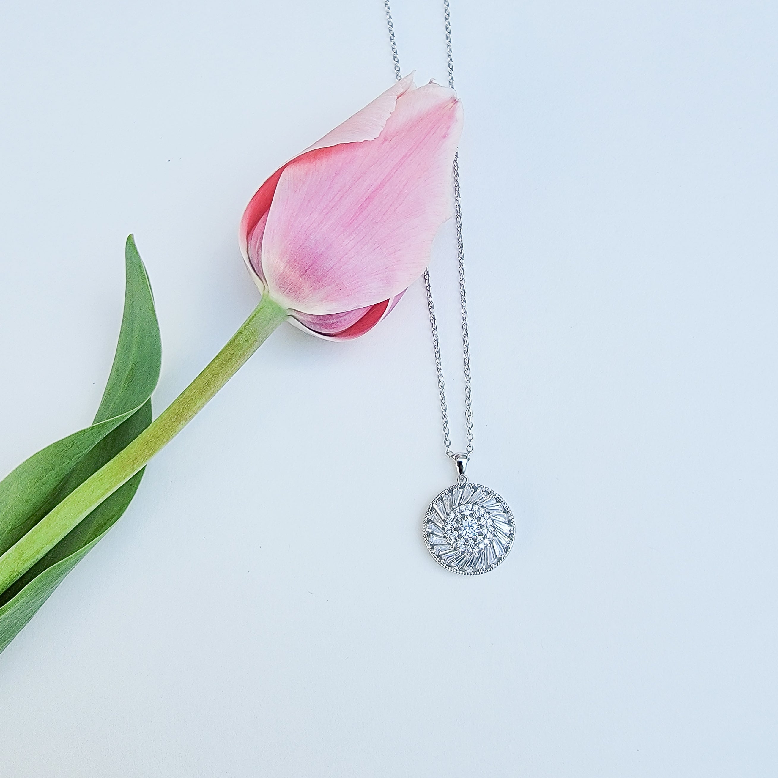 Long Strand Round Sparkle Necklace