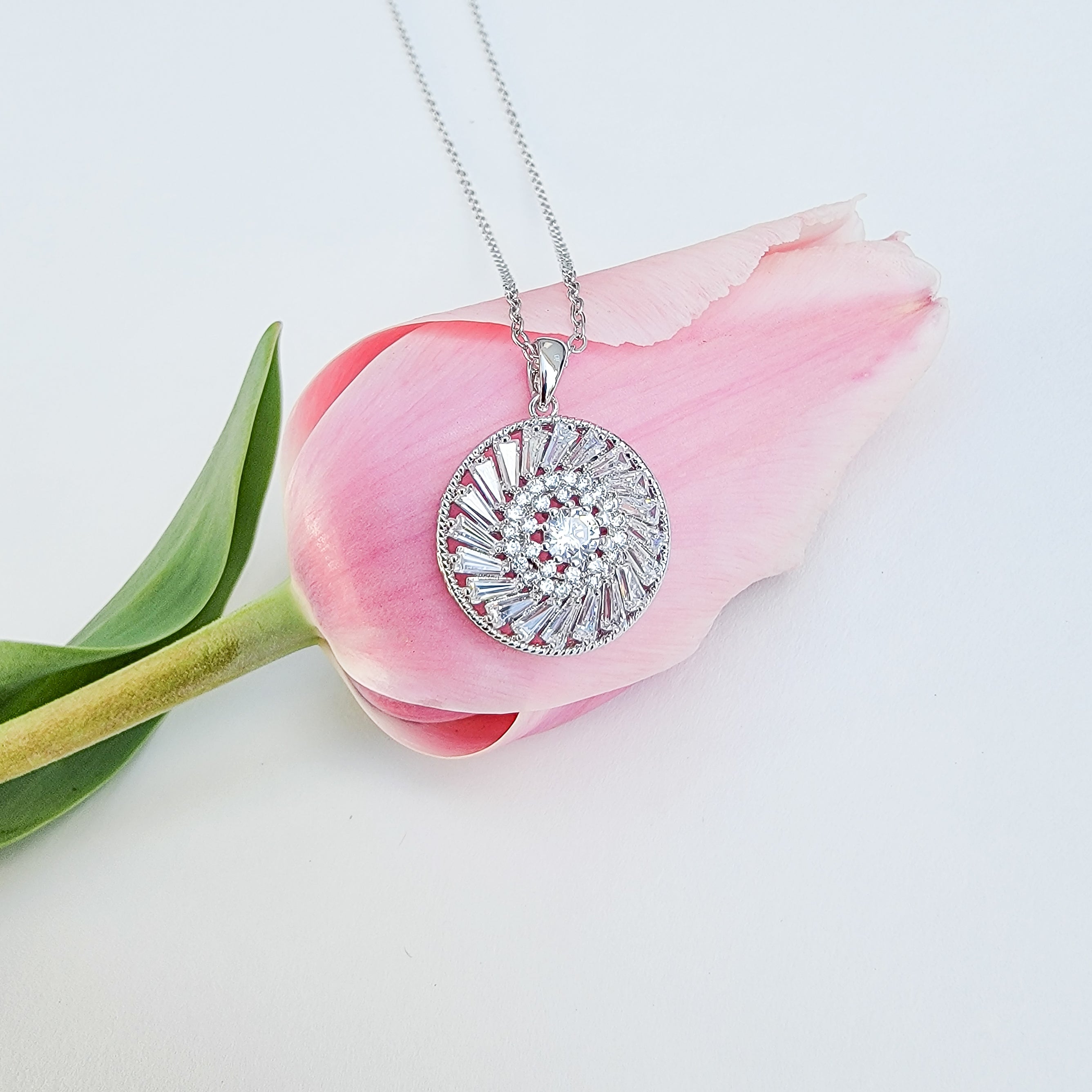 Long Strand Round Sparkle Necklace