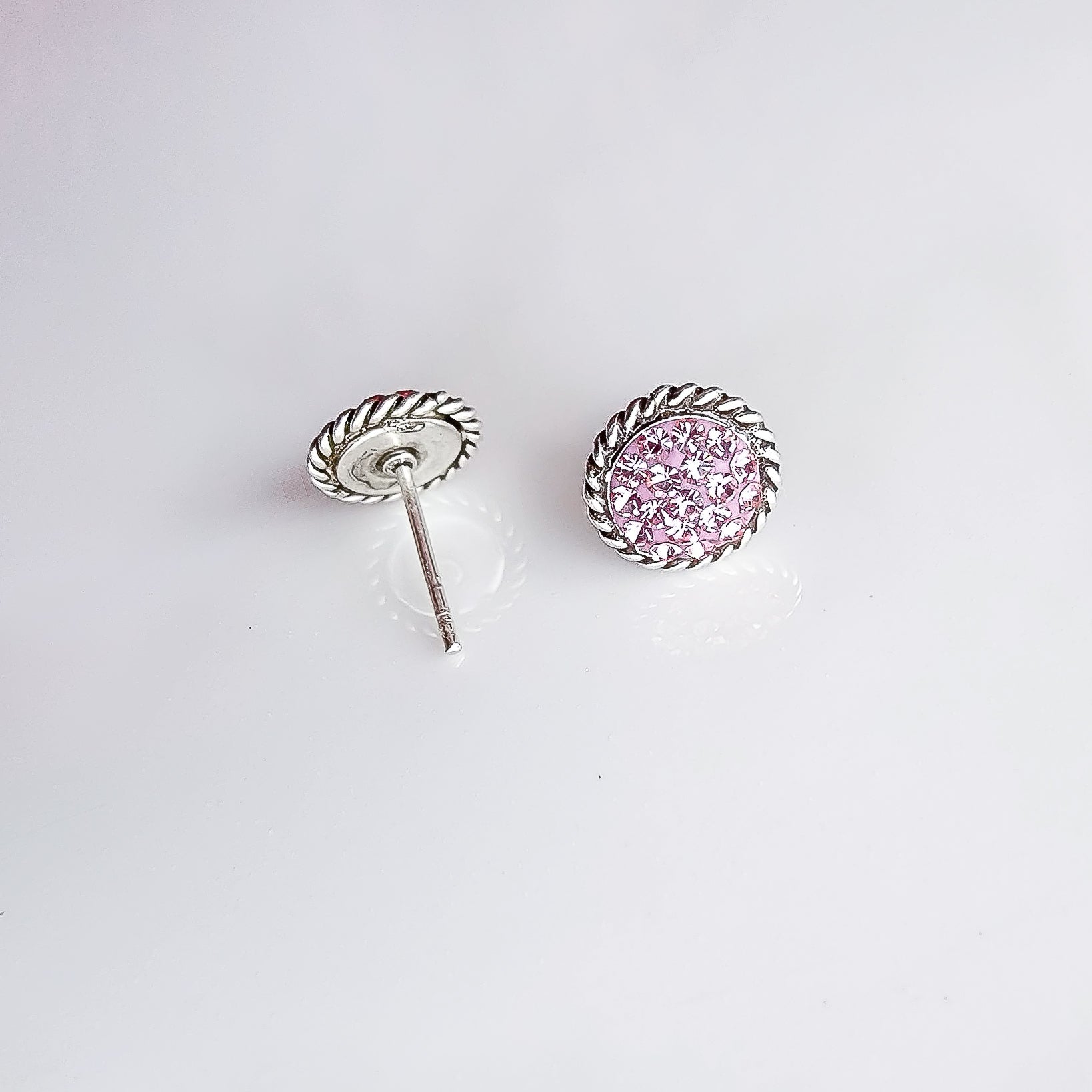 Luxury Pink Crystals Girls Earrings