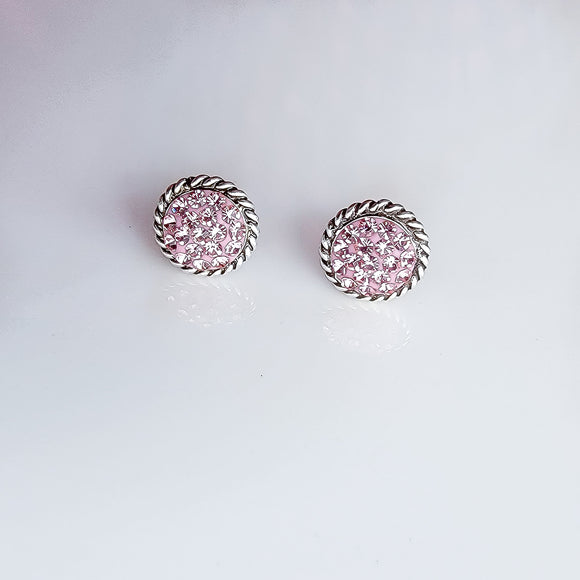 Luxury Pink Crystals Girls Earrings